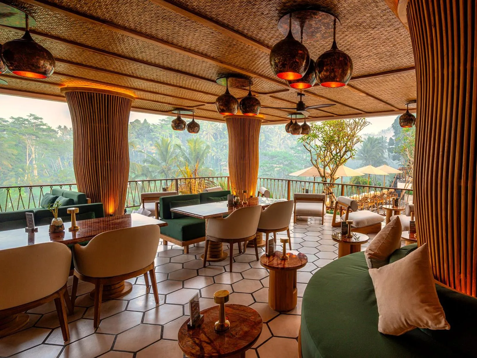 Lounge or bar in Bambootel Sawah View