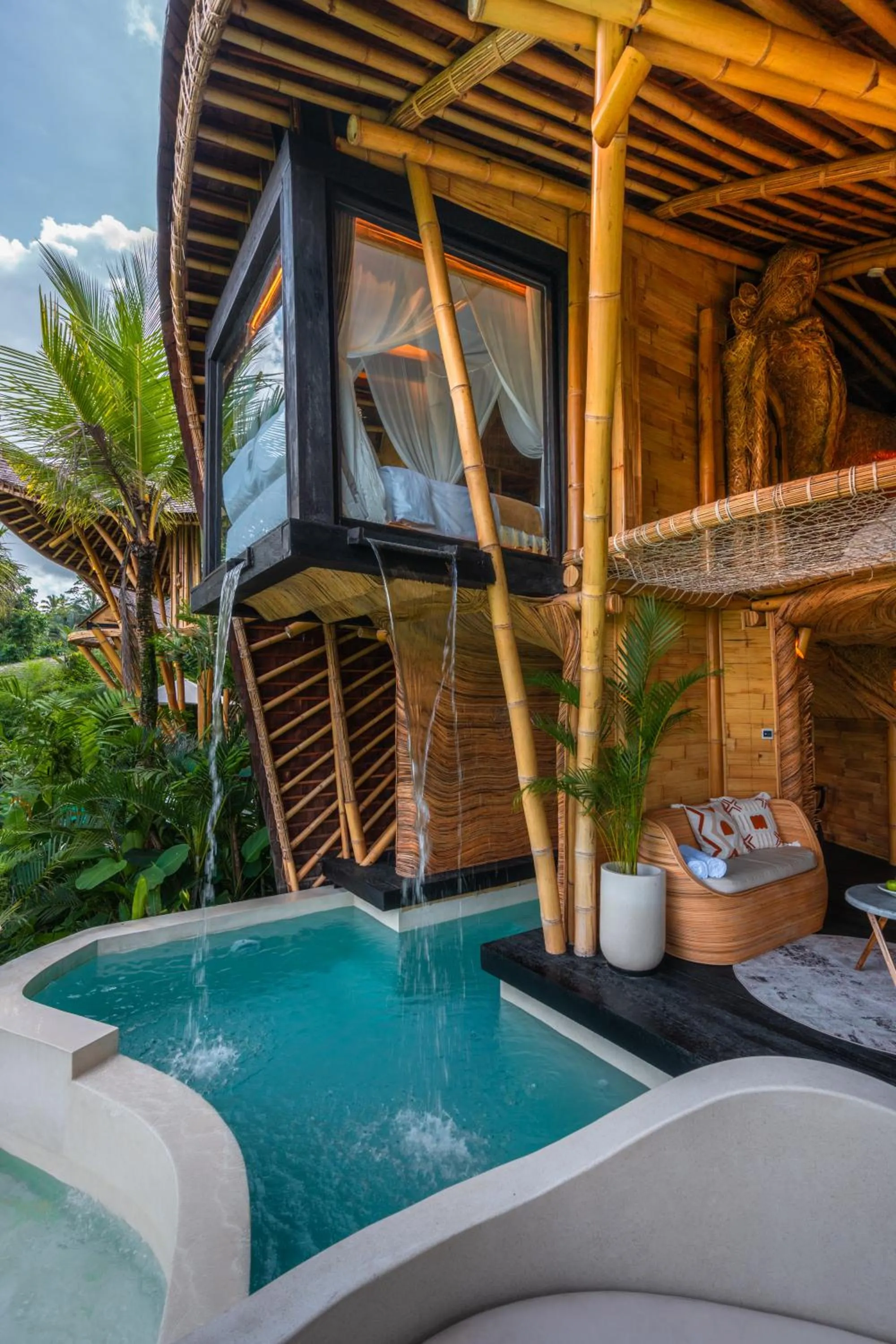 Pool view in Bambootel Sawah View