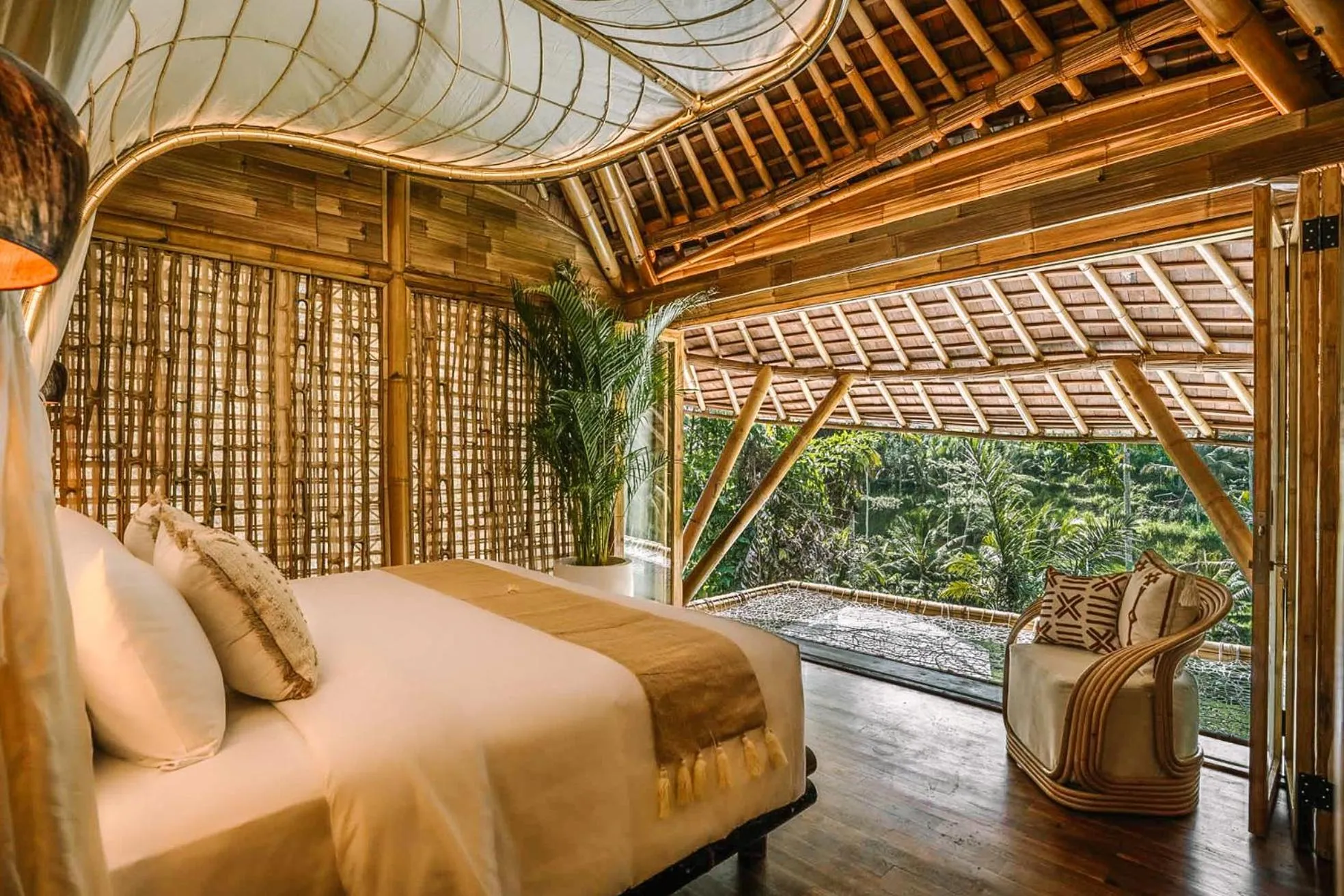 Bed in Bambootel Sawah View