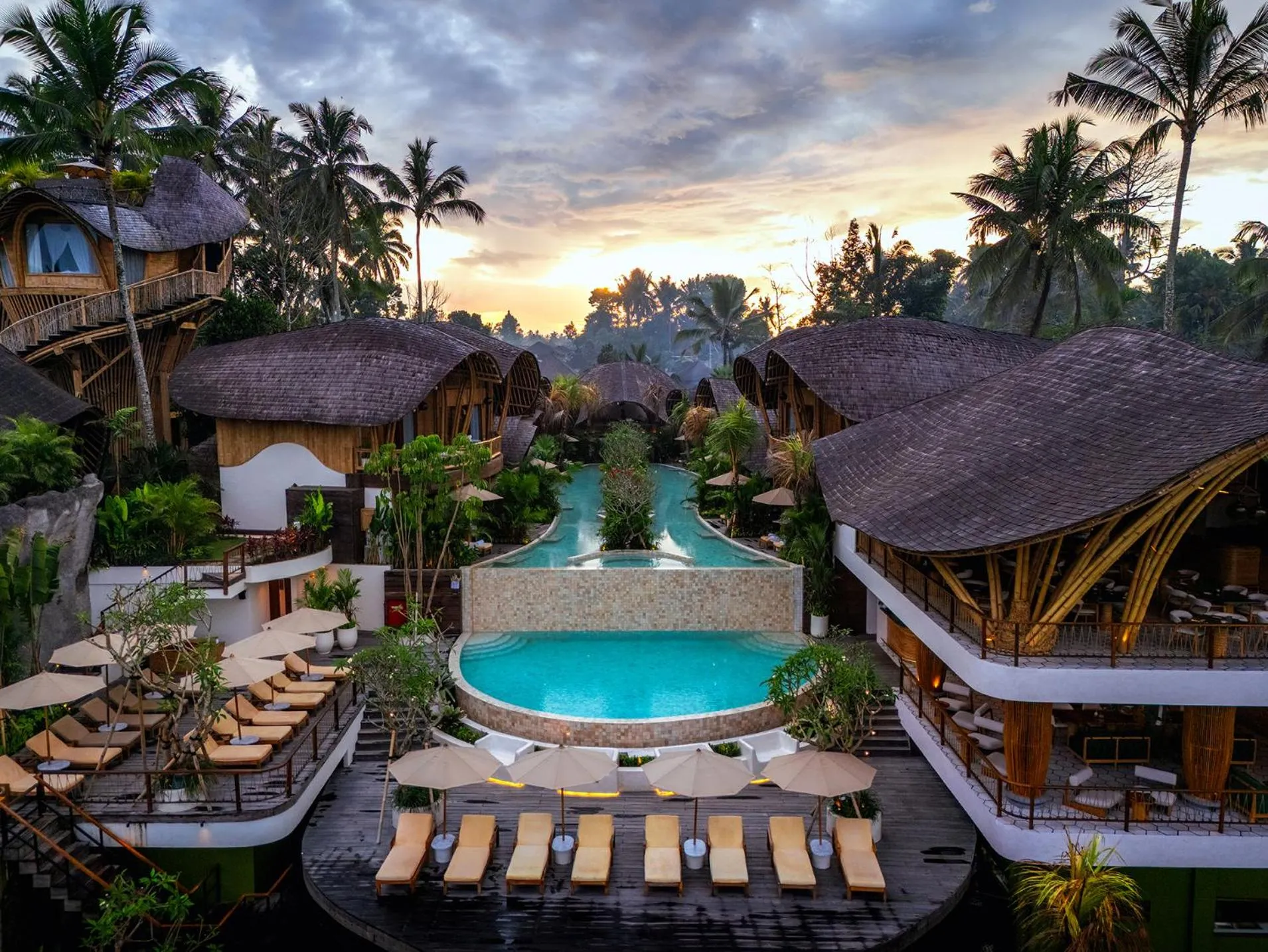 Pool view in Bambootel Sawah View