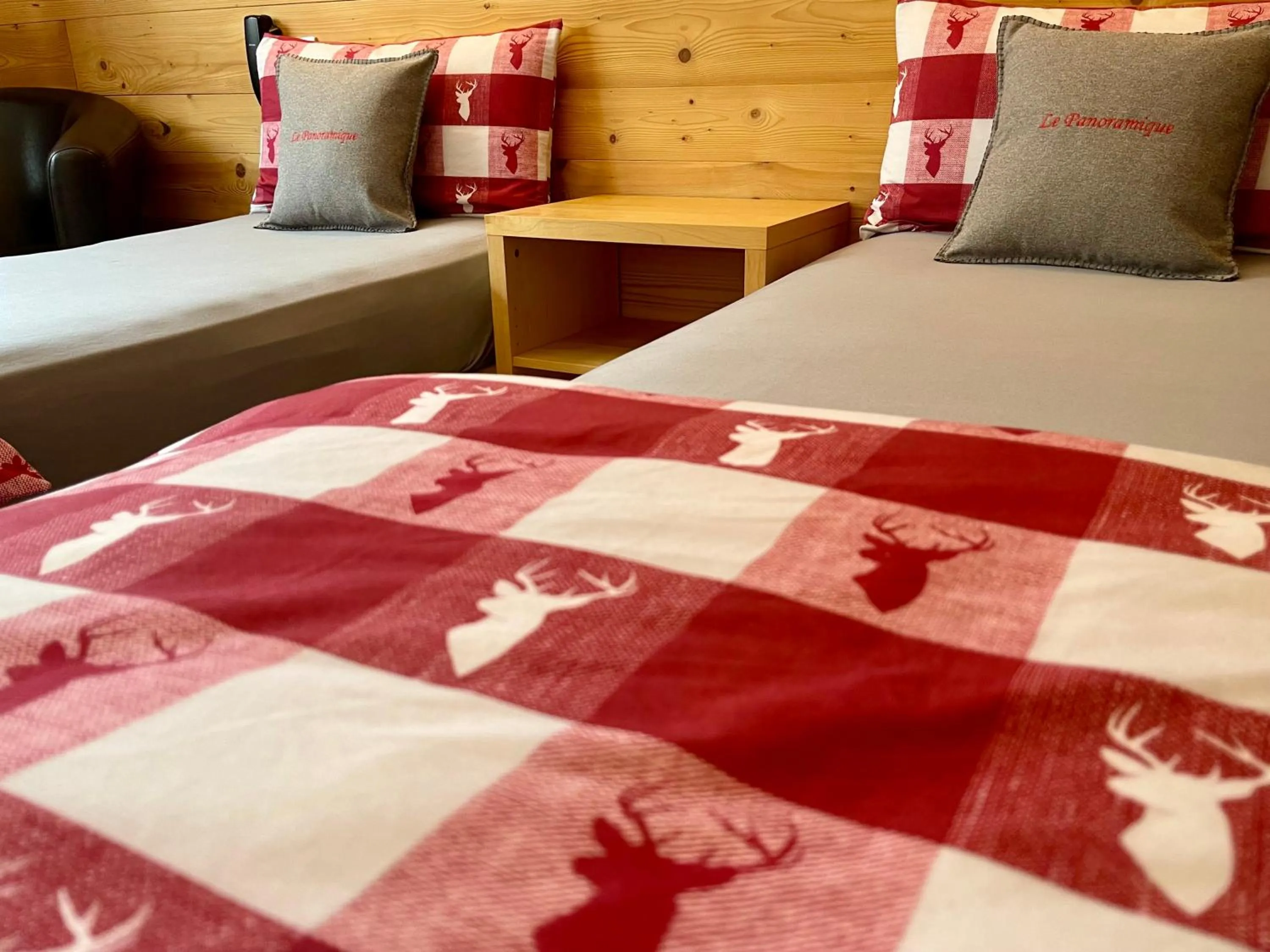 Bed in Hôtel Chalet Le Panoramique