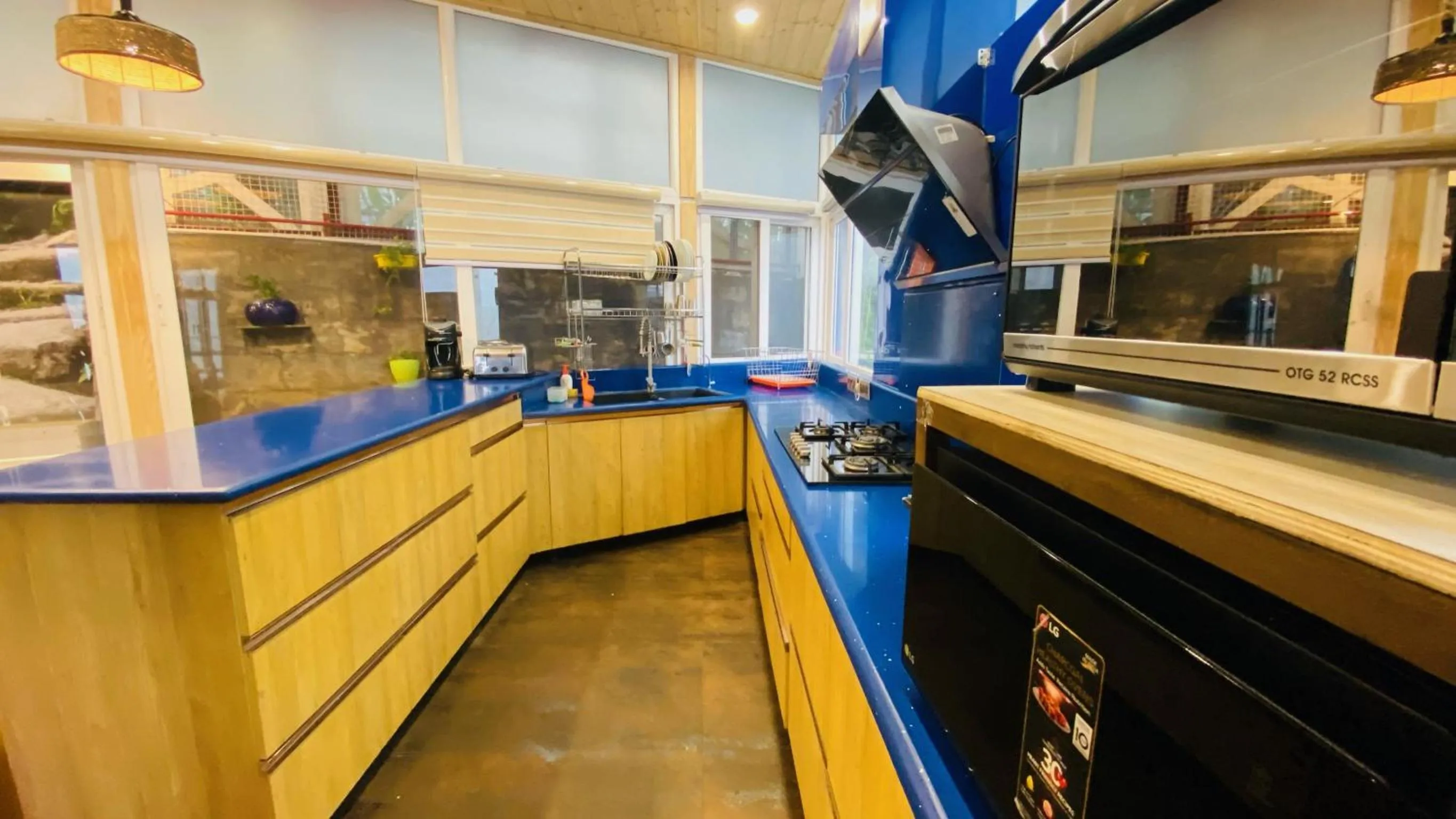 Communal kitchen in Clarence Cottage