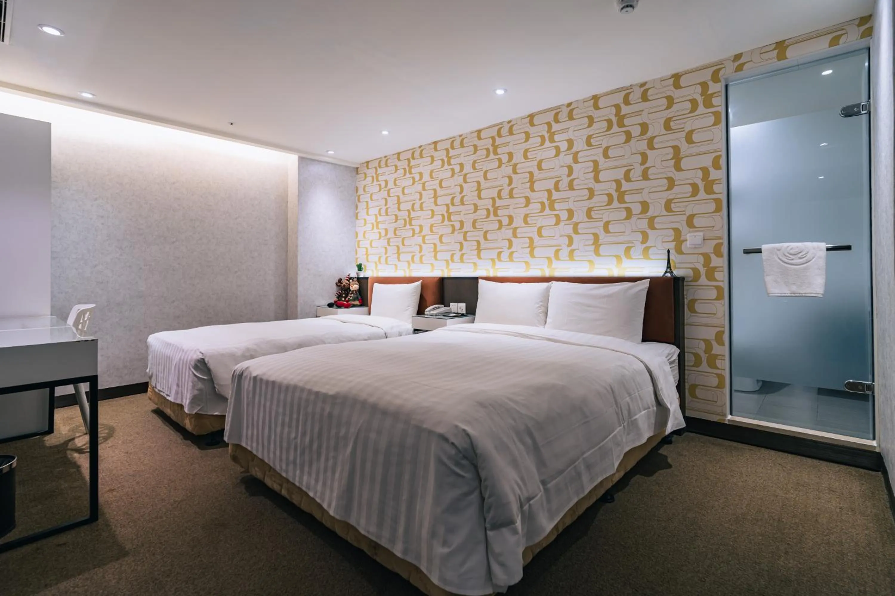 Bed in Hotel Puri Taipei Station Branch