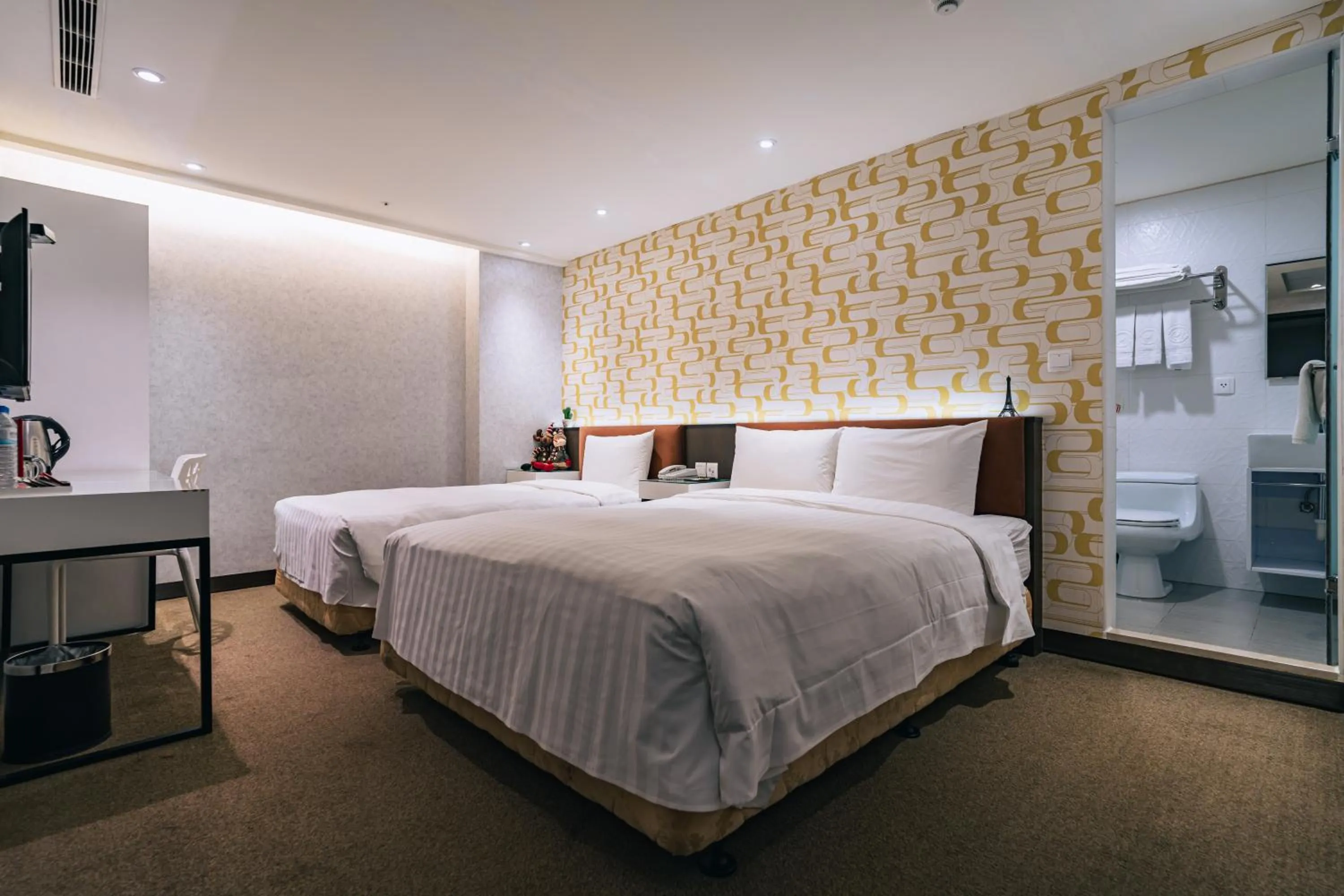 Bed in Hotel Puri Taipei Station Branch