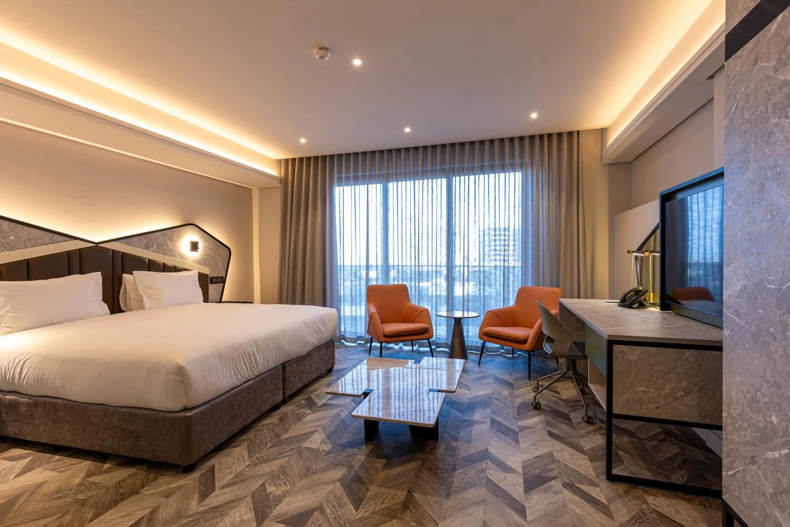 Seating area, Bed in Coastlands Skye Hotel, Ridgeside, Umhlanga