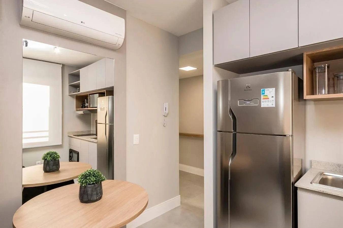 Kitchen or kitchenette in Lindo studio novo e moderno JRE1401