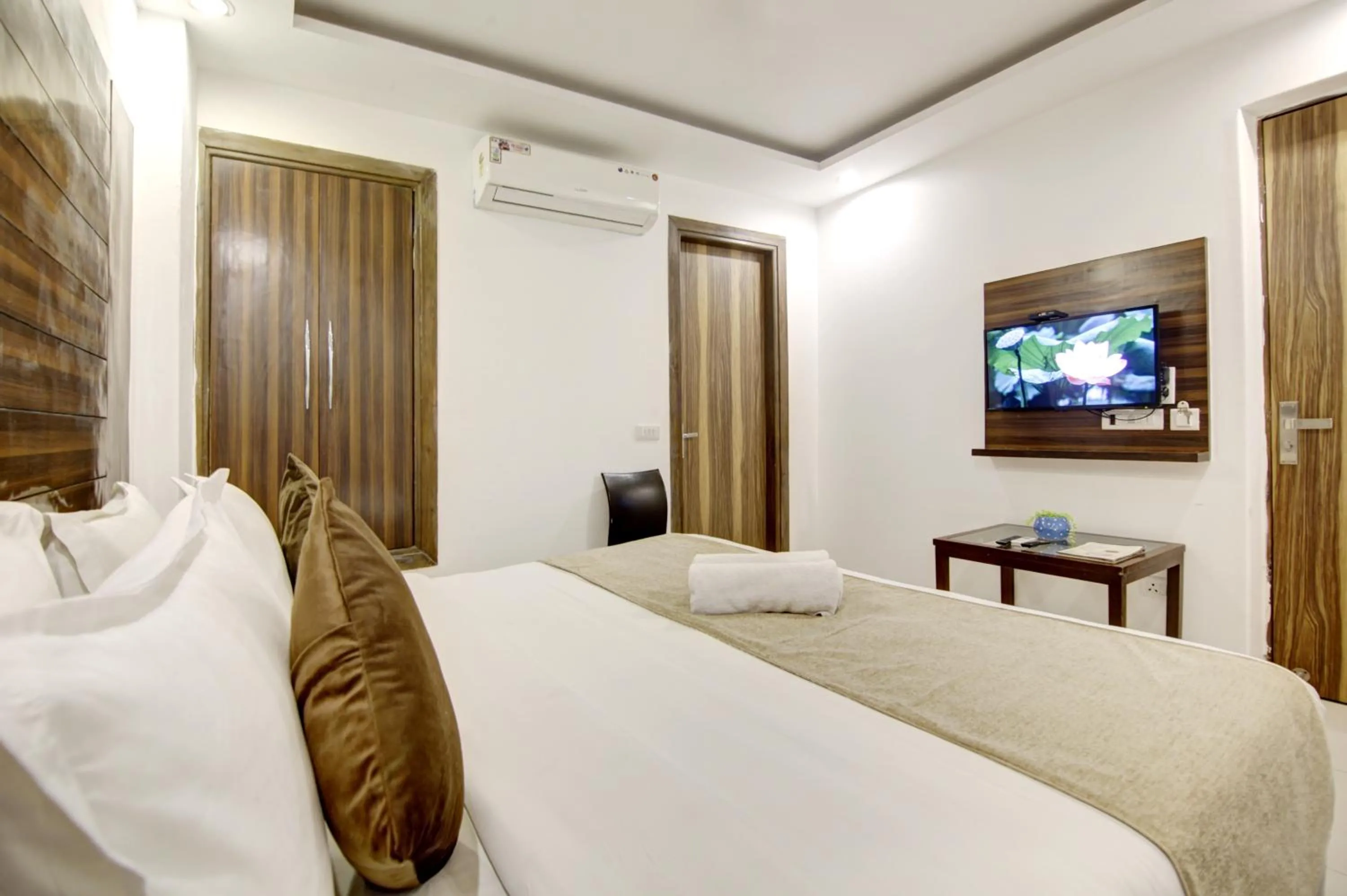 TV and multimedia, Bed in Airport Hotel Chanakya