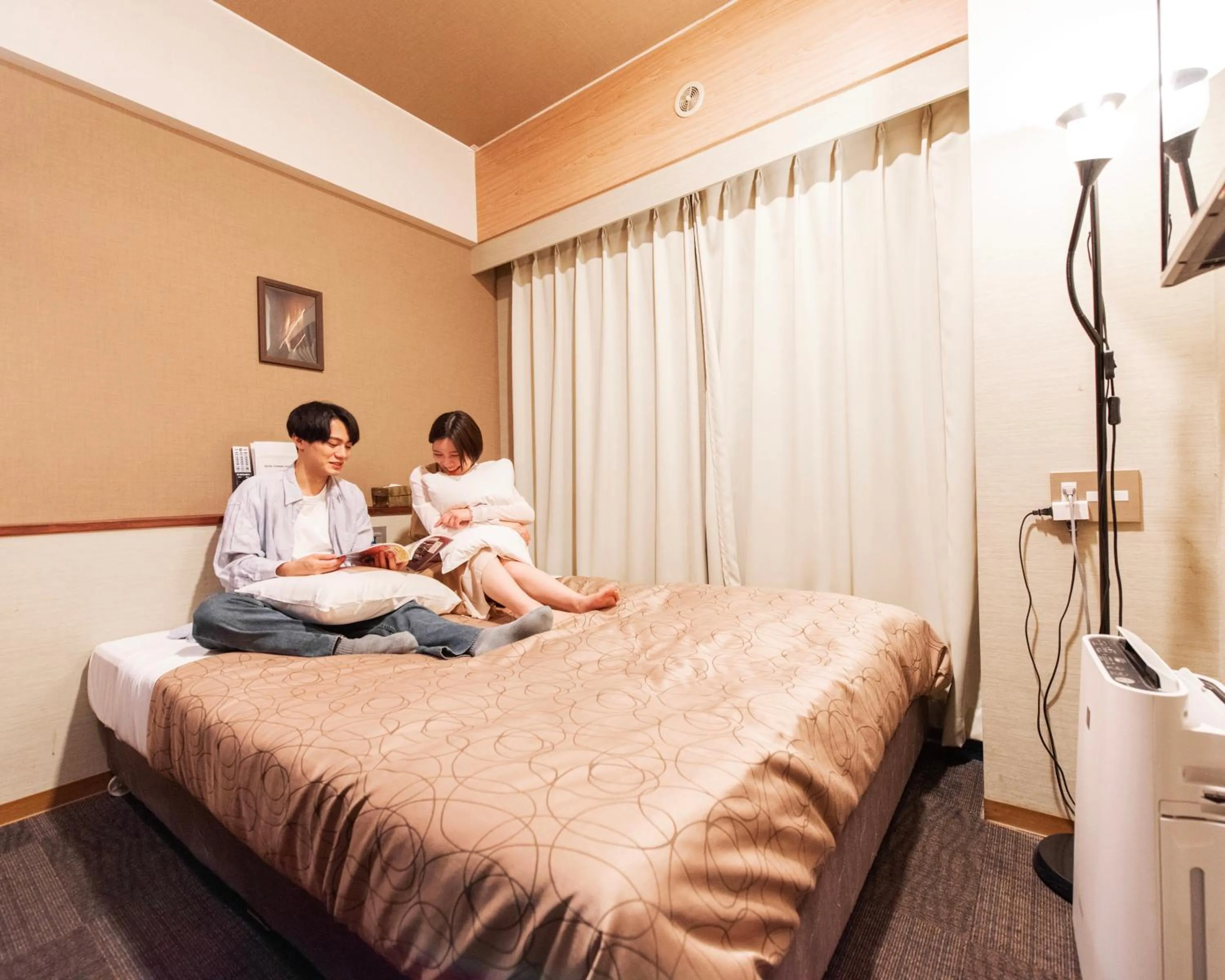 Photo of the whole room, Bed in HOTEL RELIEF Kokura Station