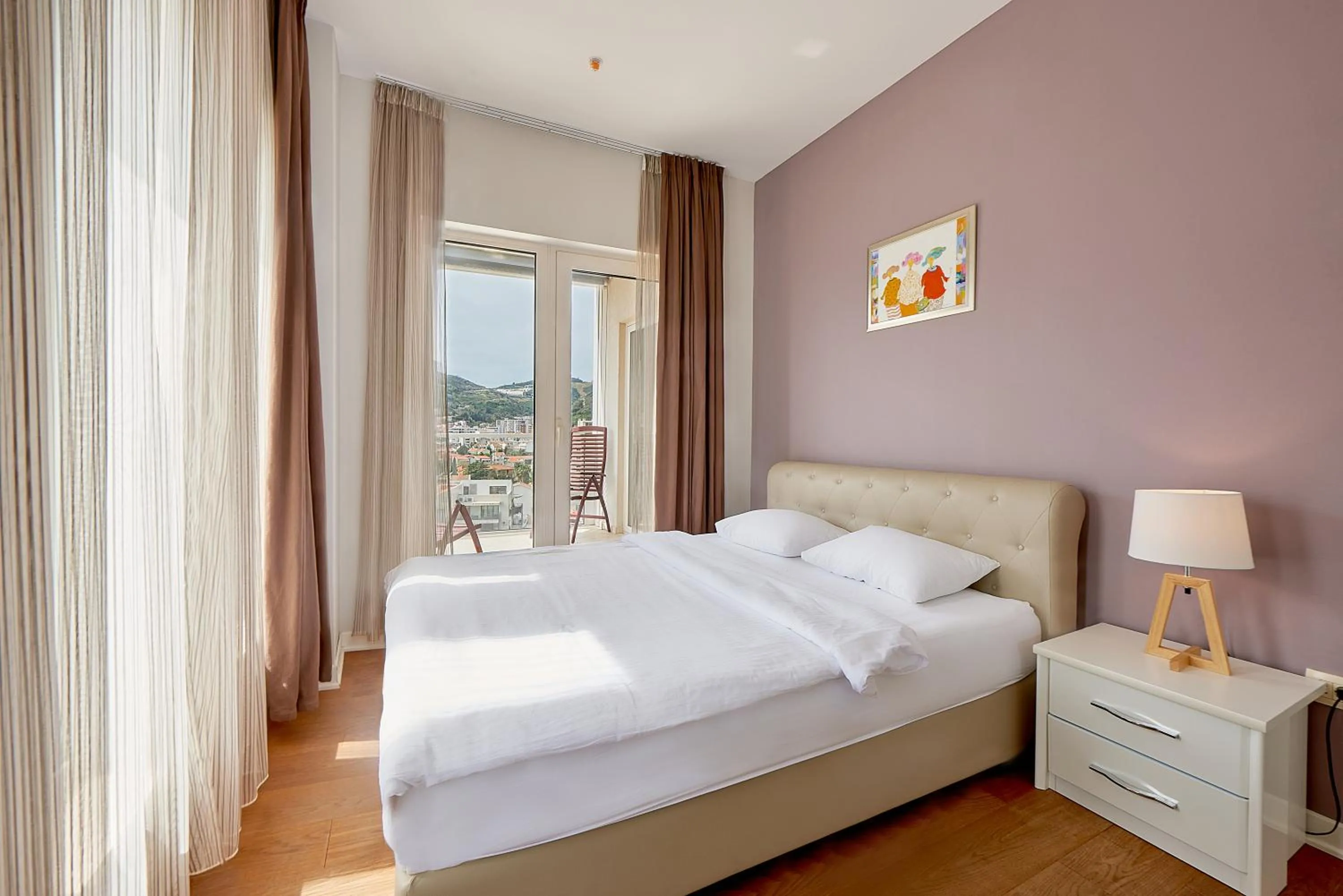 Bedroom in Lux Apartments Sunrior