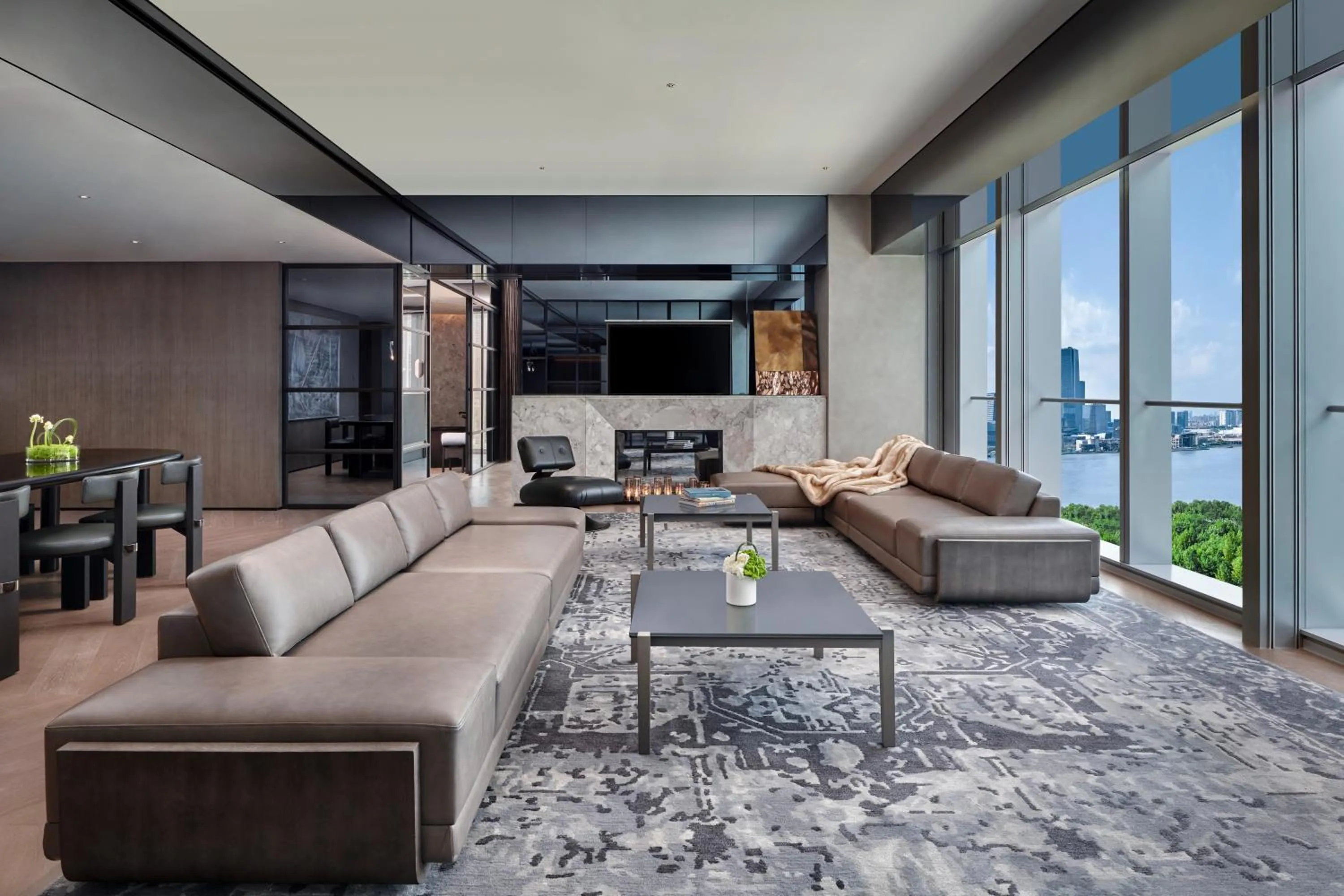 Living room in Kimpton Qiantan Shanghai by IHG
