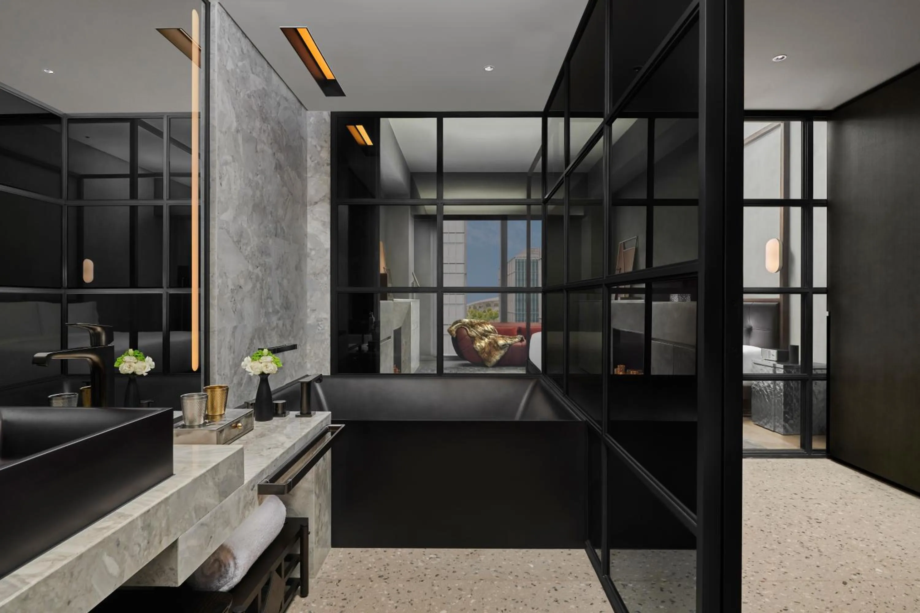 Bathroom in Kimpton Qiantan Shanghai by IHG