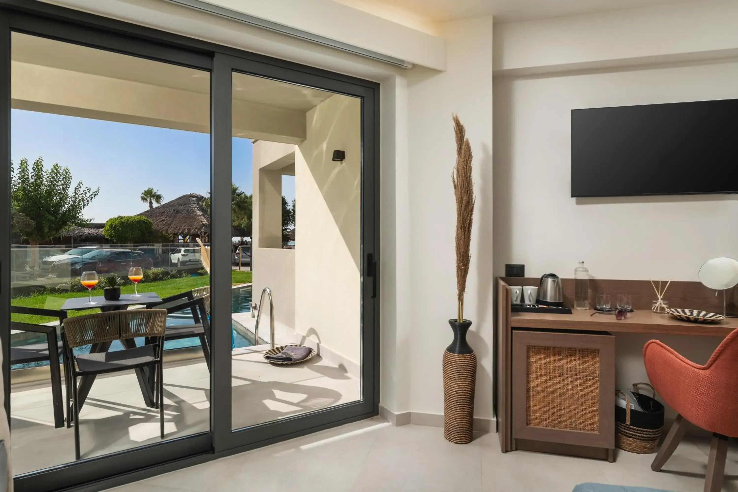 Premium Swim Up Maisonette with Sea View and Outdoor Hot Tub in Elia Agia Marina Resort Premium Swim Up Maisonette with Sea View and Outdoor Hot Tub in Elia Agia Marina Resort