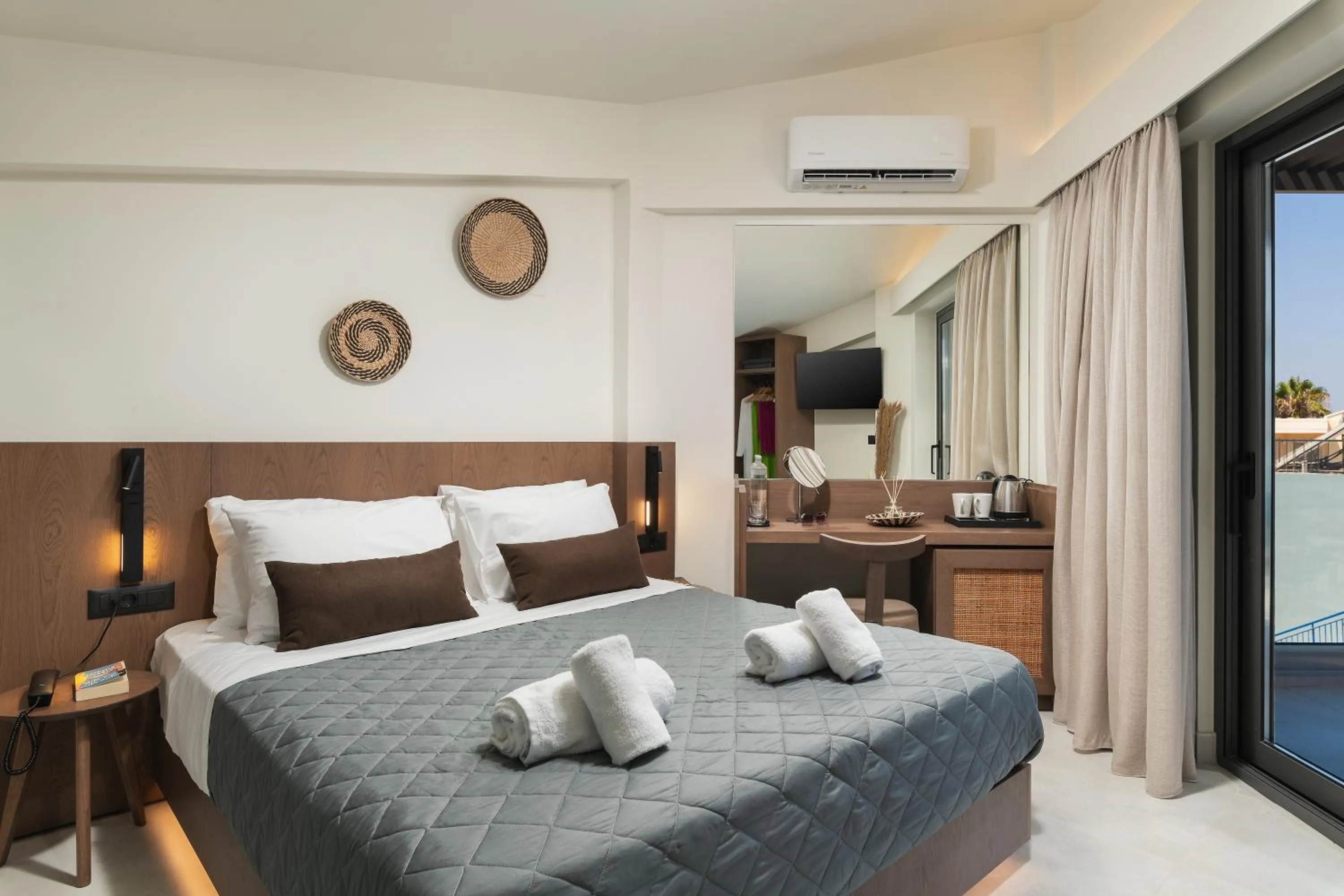 Bed in Elia Agia Marina Resort