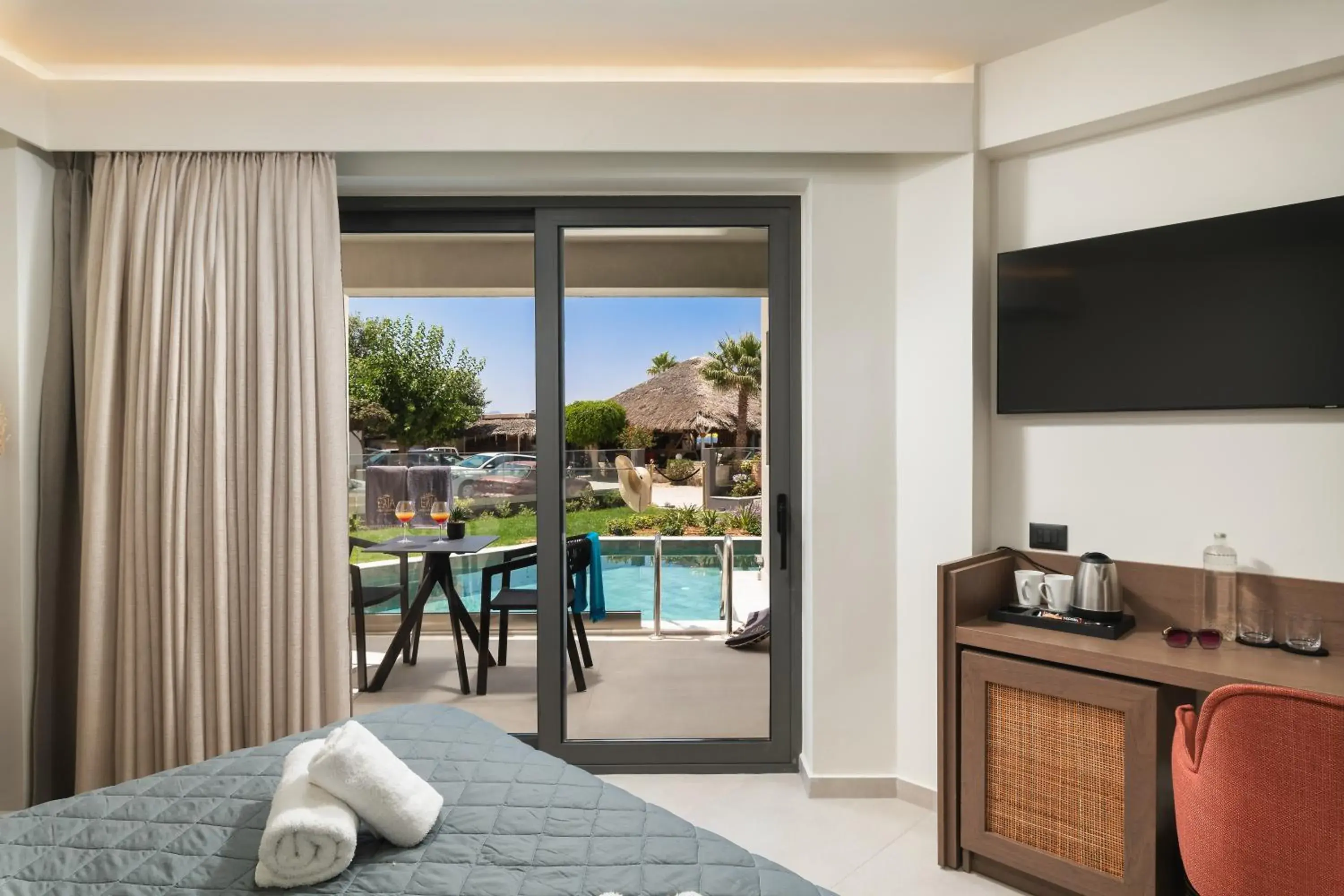 Deluxe Room with Outdoor Hot Tub in Elia Agia Marina Resort Deluxe Room with Outdoor Hot Tub in Elia Agia Marina Resort