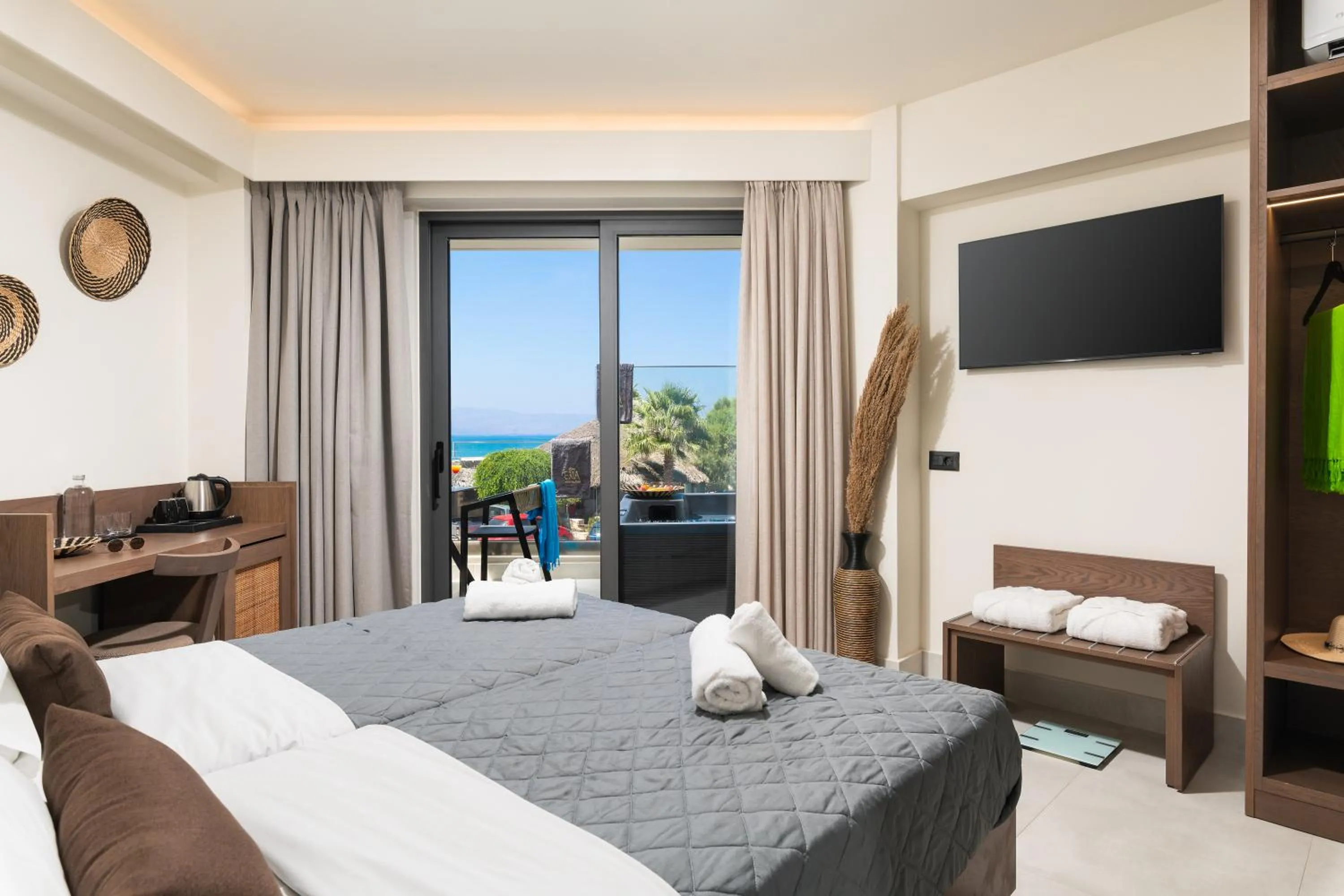 Bed in Elia Agia Marina Resort