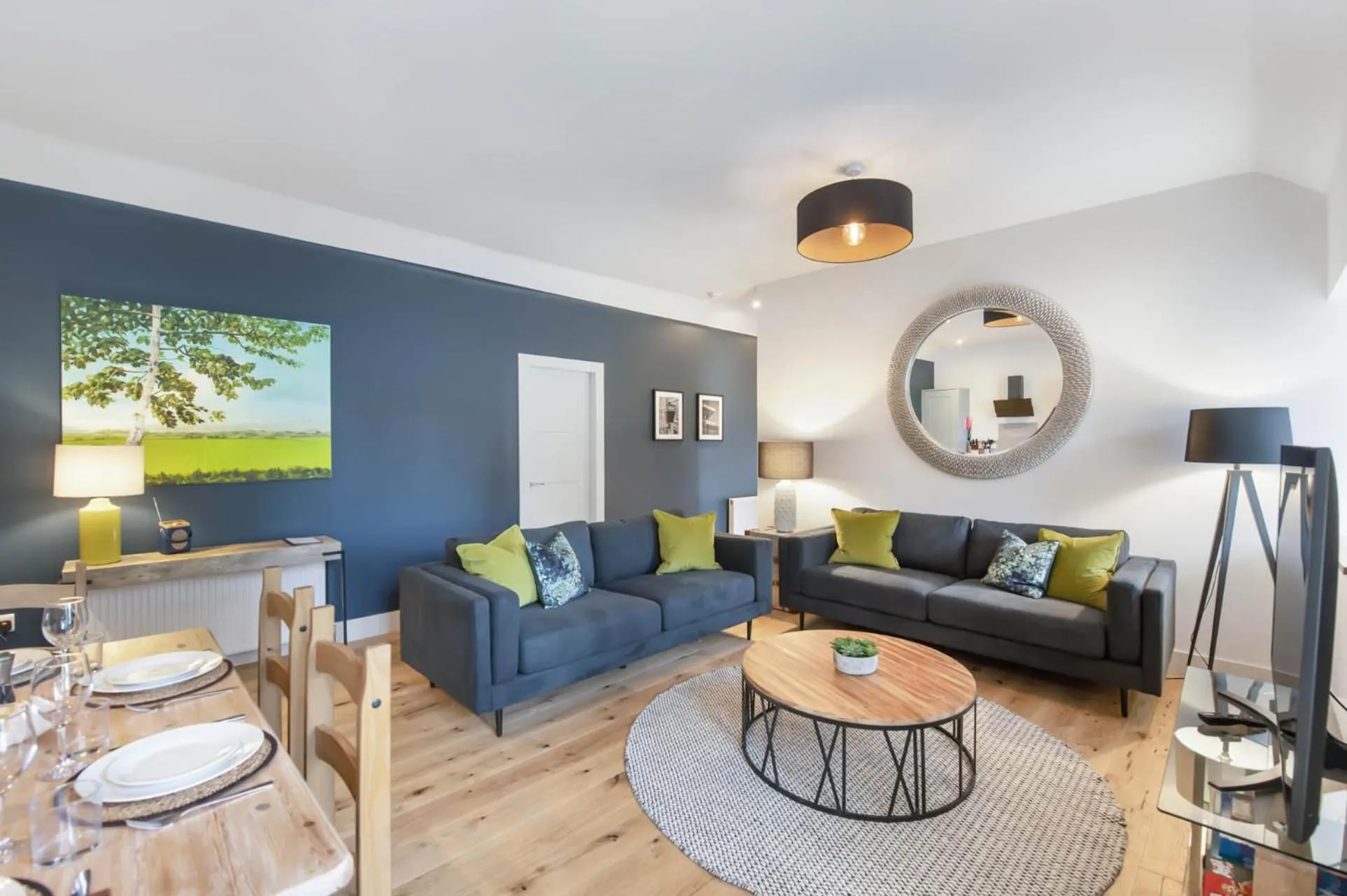 Living room in The Woodside Apartments