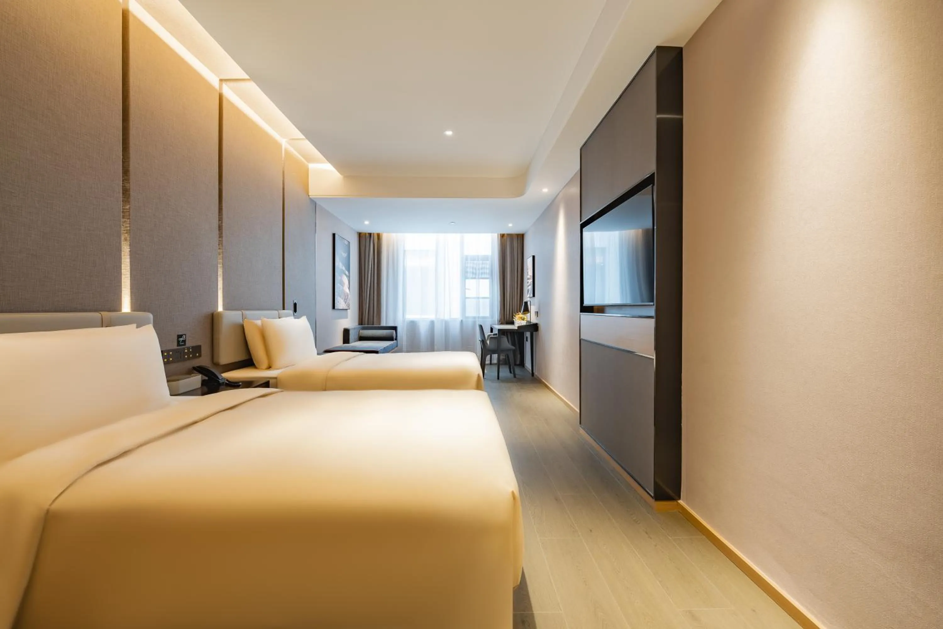 Bed in Shanghai Pudong Caolu Atour Hotel