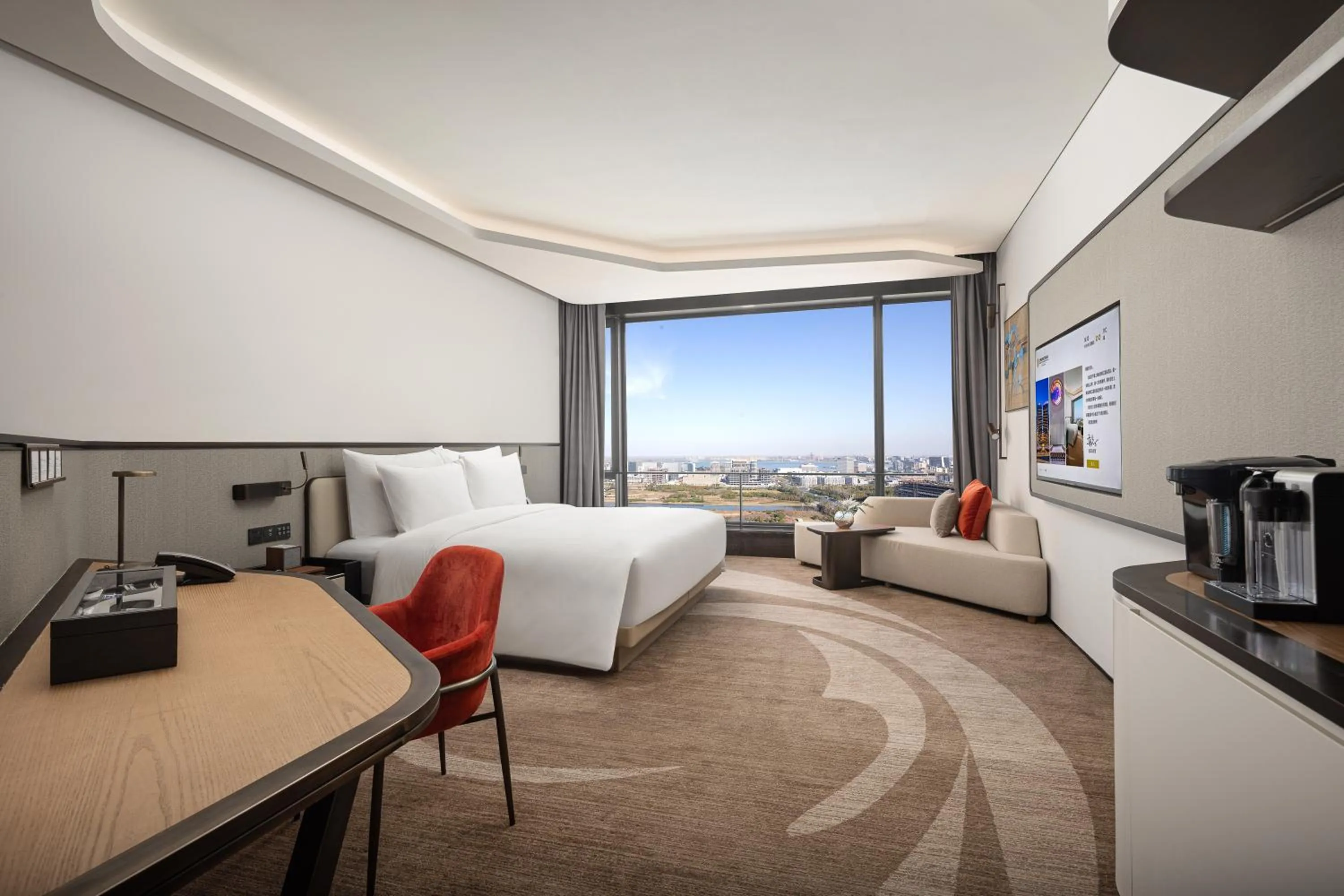 View (from property/room), Bed in Radisson Collection Lingang Shanghai