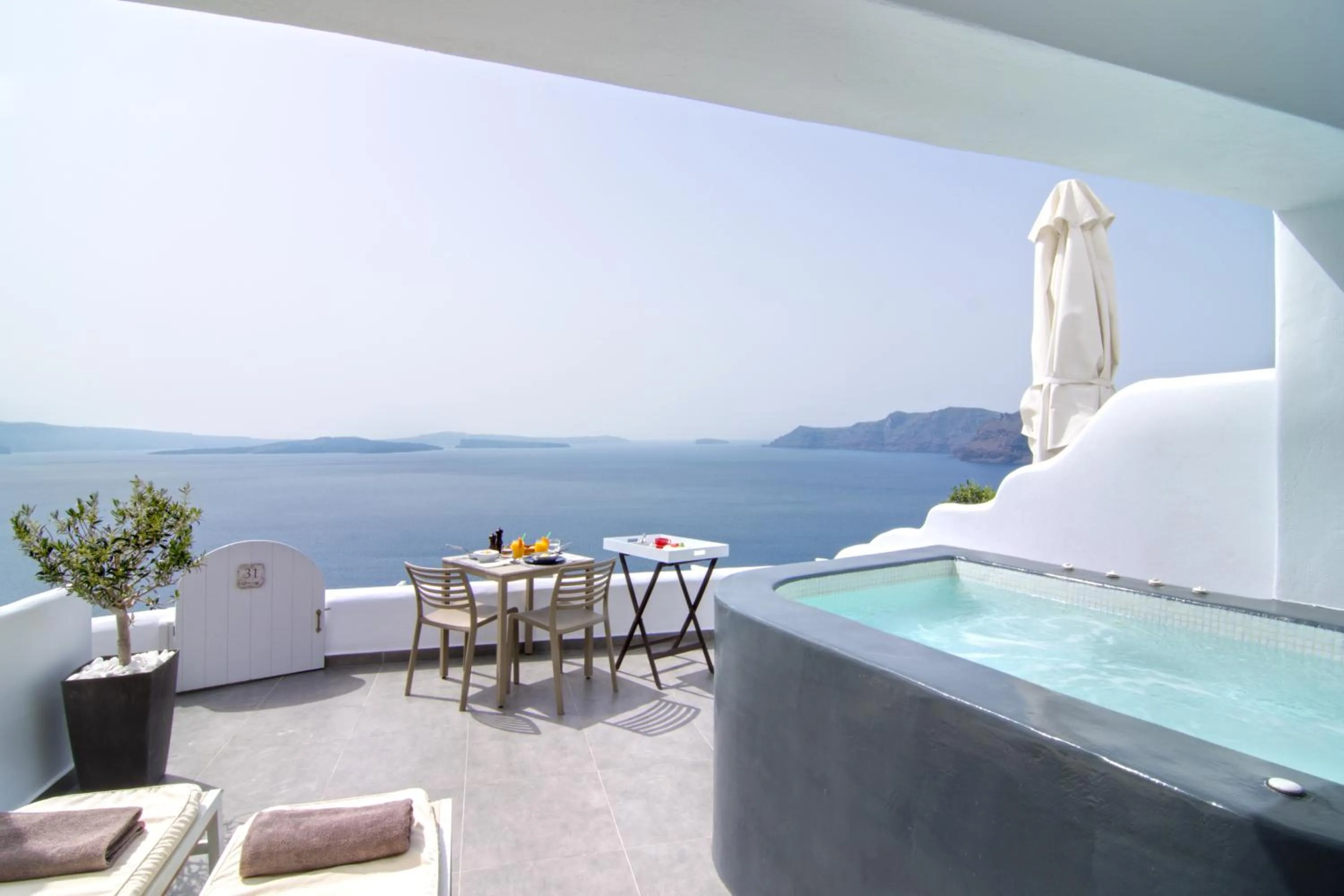 Balcony/Terrace in Santorini Secret Suites & Spa, Small Luxury Hotels of the World