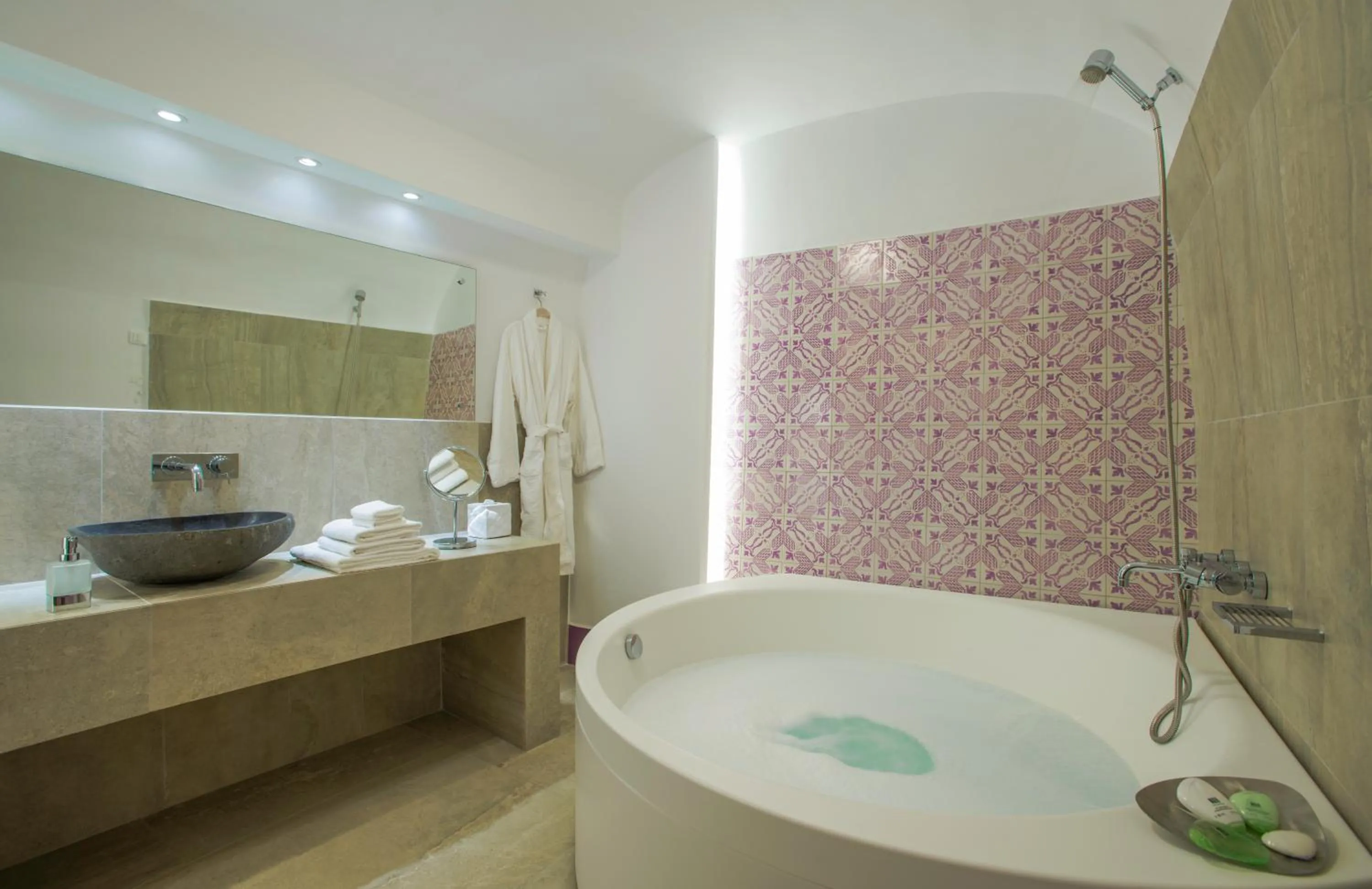 Bathroom in Santorini Secret Suites & Spa, Small Luxury Hotels of the World