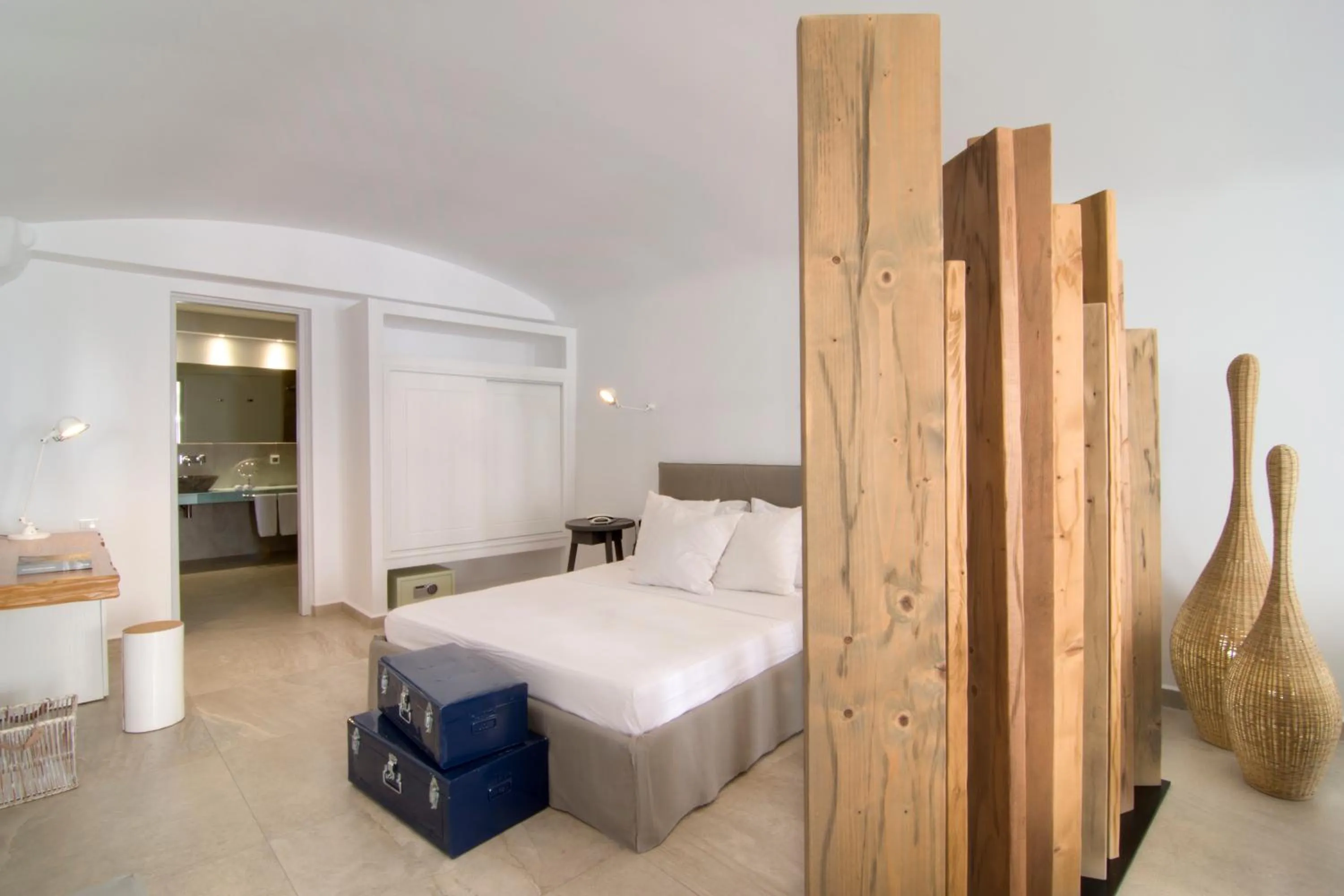 Decorative detail, Bed in Santorini Secret Suites & Spa, Small Luxury Hotels of the World