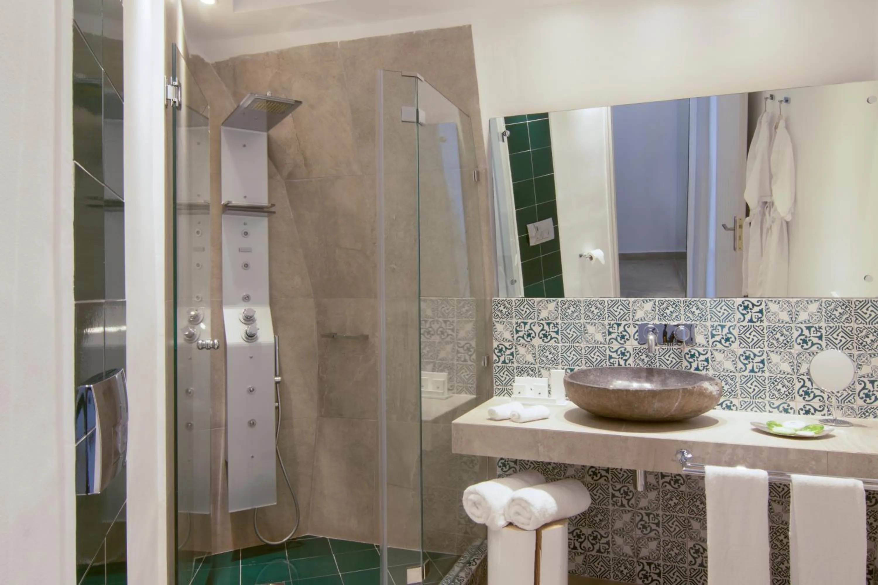 Shower in Santorini Secret Suites & Spa, Small Luxury Hotels of the World