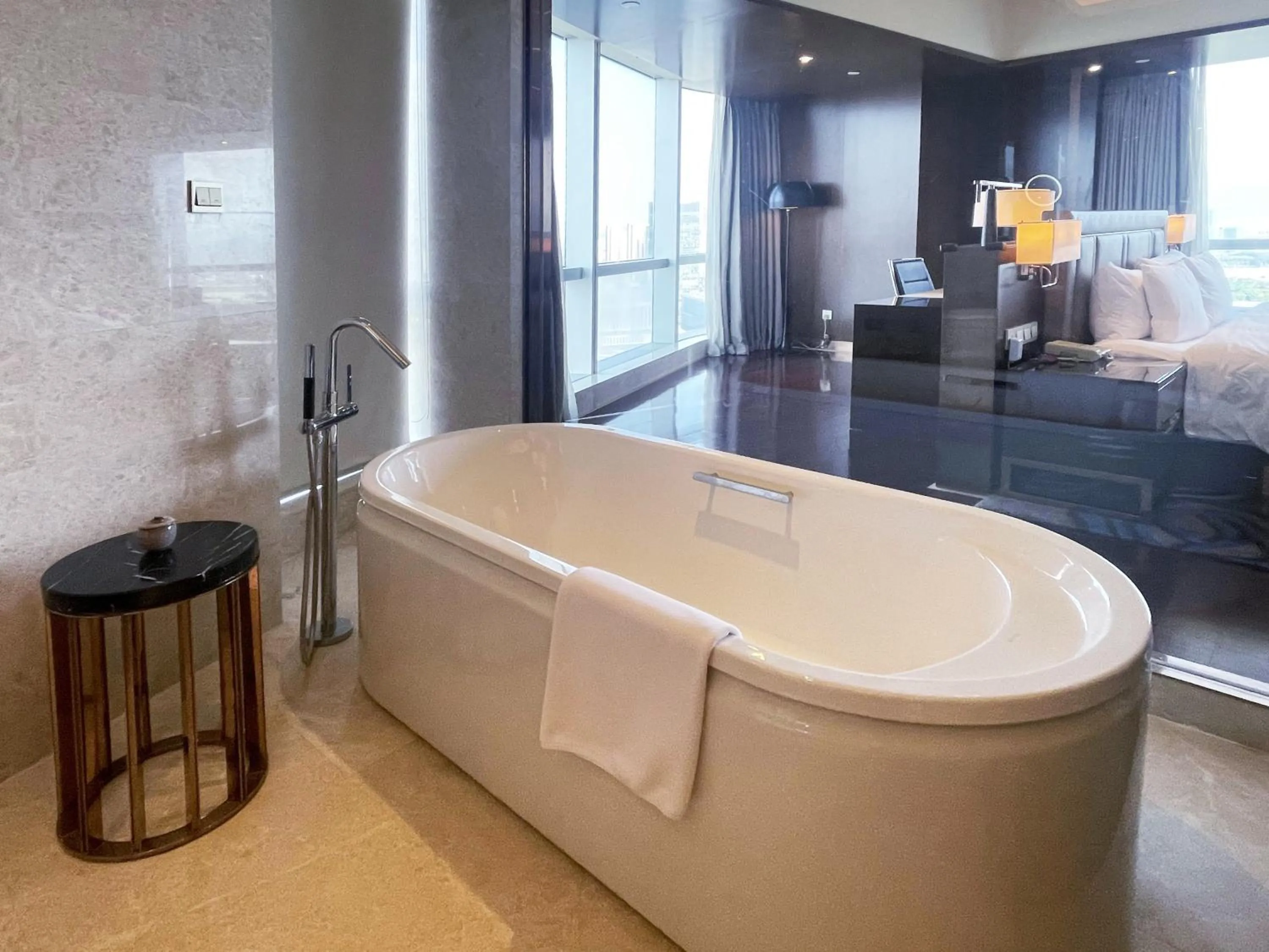 Bathroom, Bed in Crowne Plaza Zhangzhou by IHG