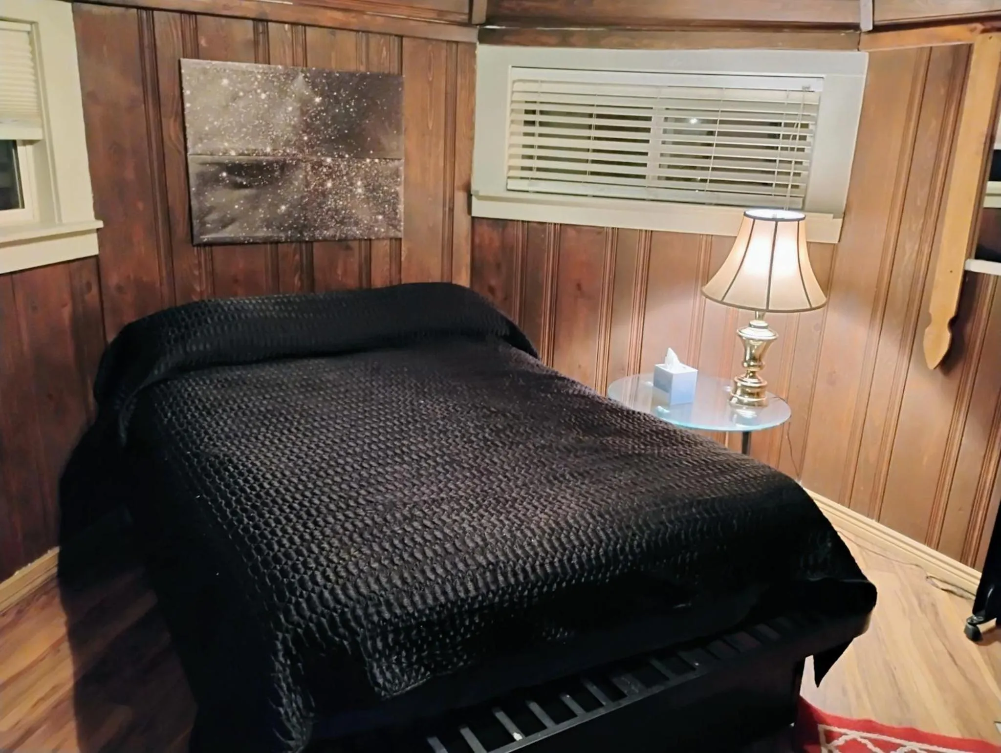 Bed in True North Motel