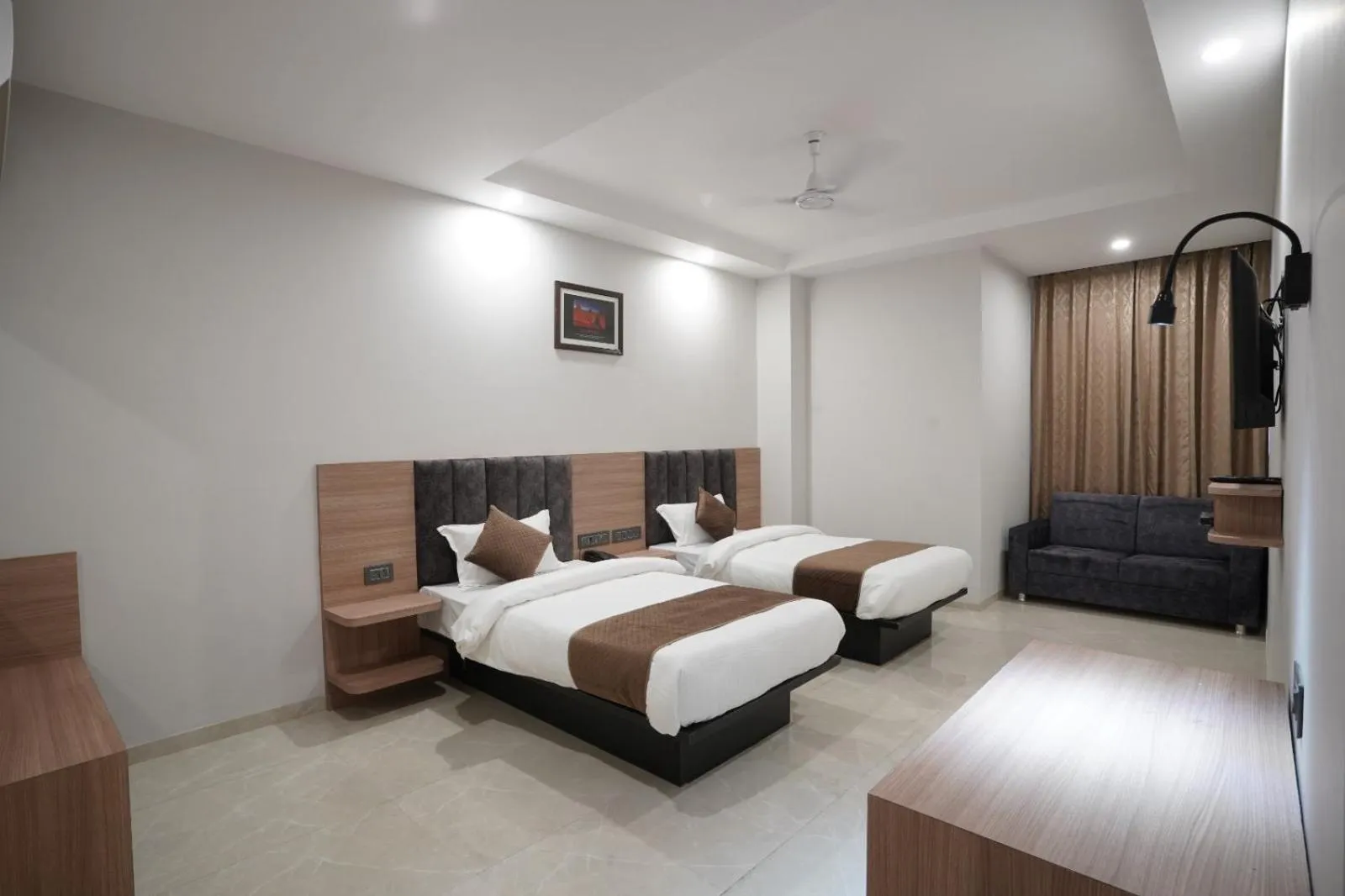 Photo of the whole room, Bed in Hotel Krishna Inn