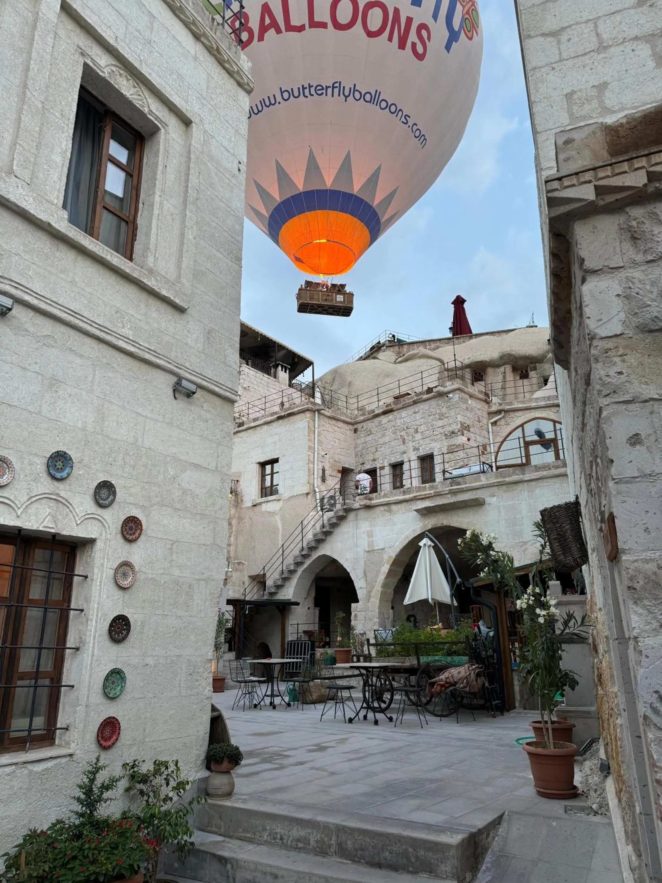 Inner courtyard view in Göreme Escape Cave