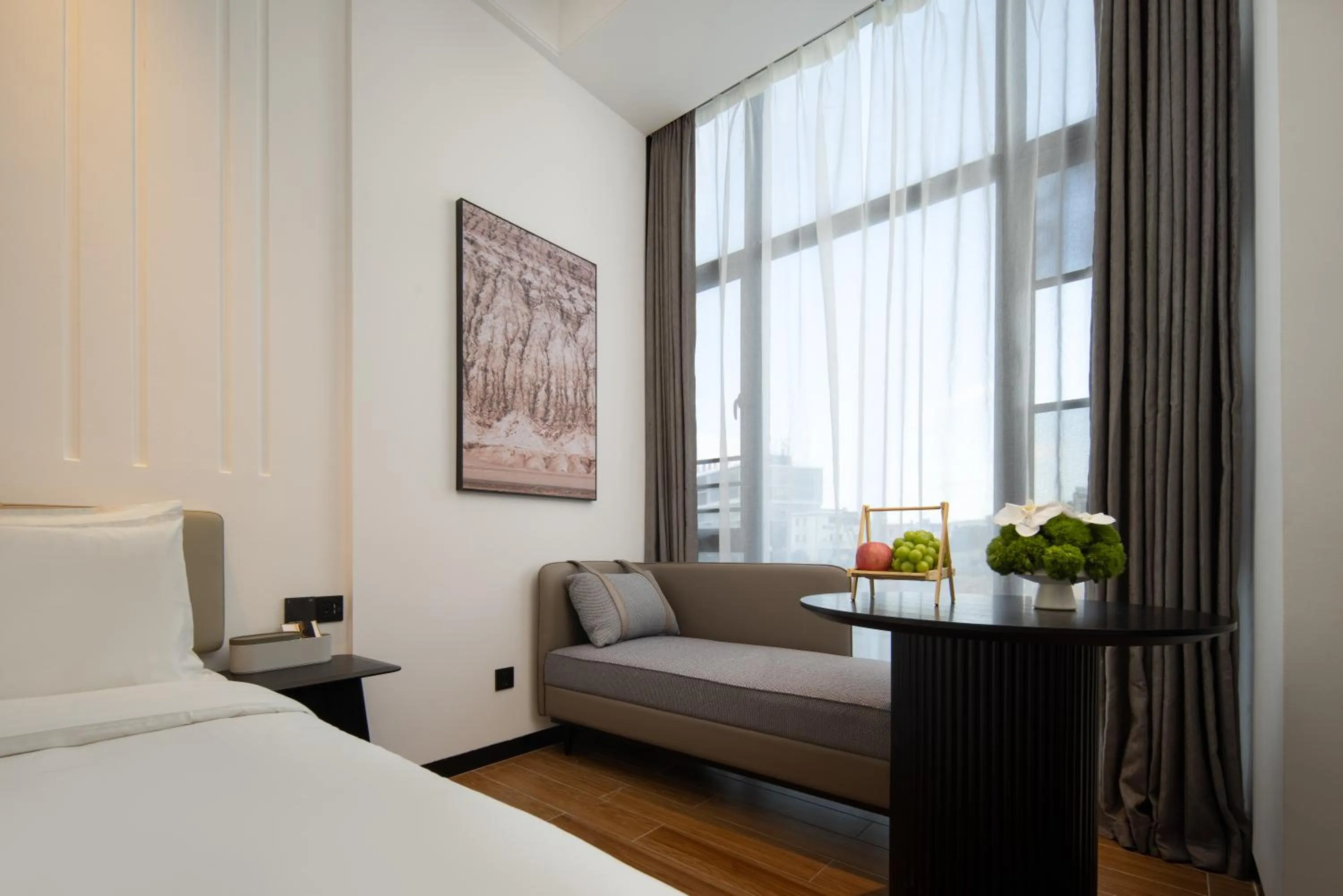 Bed in Atour X Hotel Shenzhen Dapeng Jiaochangwei