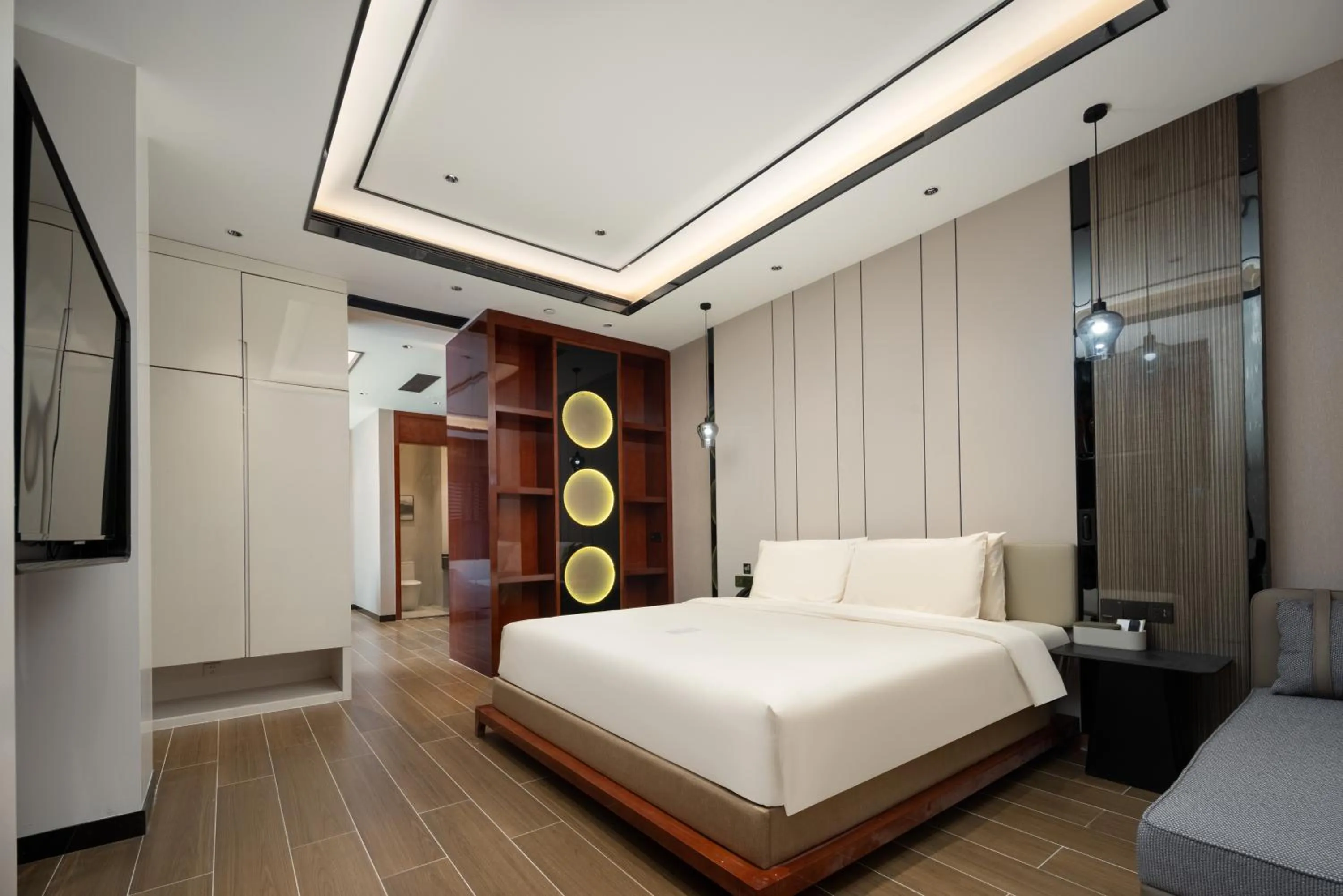 Bed in Atour X Hotel Shenzhen Dapeng Jiaochangwei