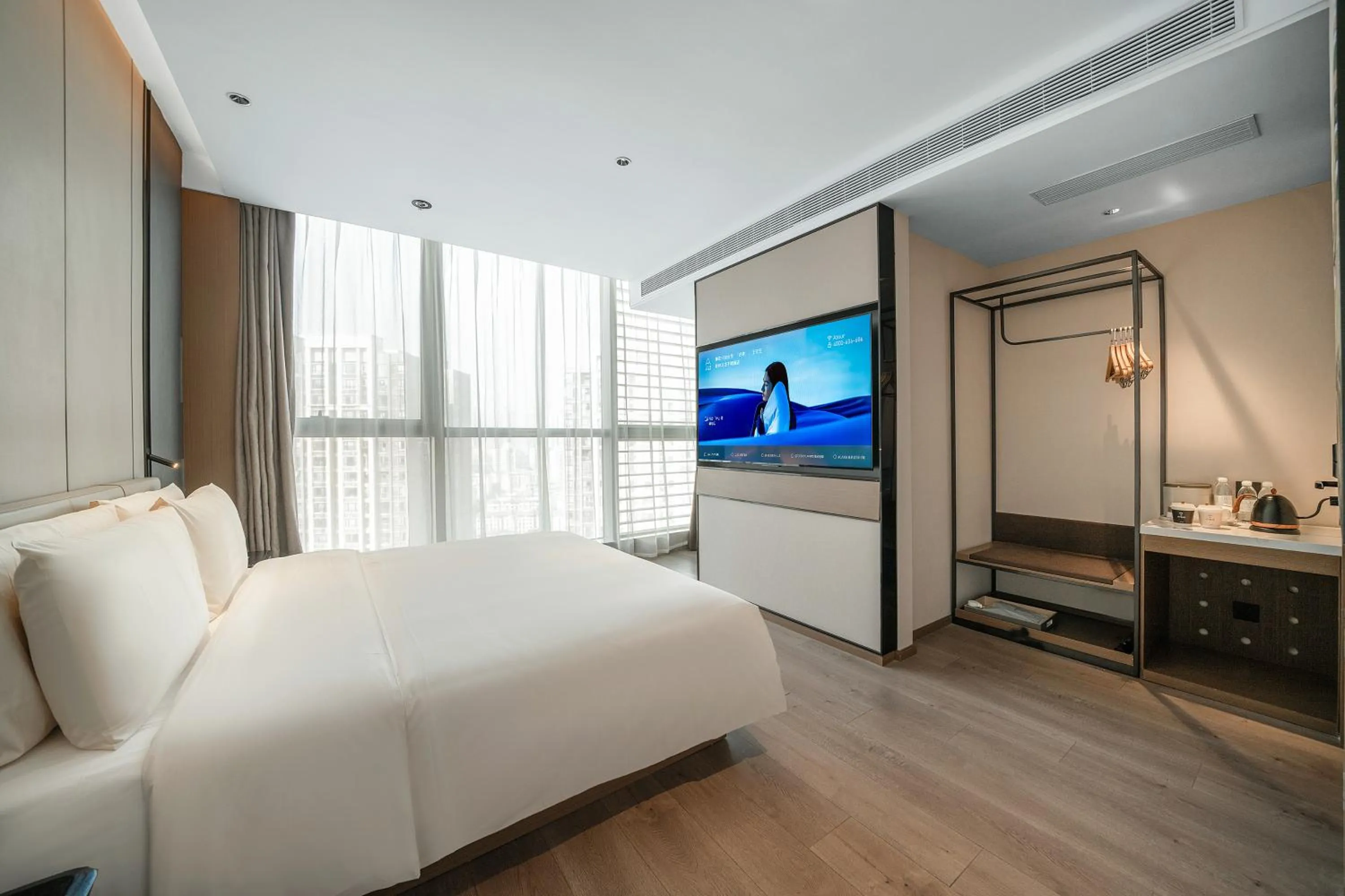 Bed in Atour Hotel Chongqing Liangjiang District Jinke Center