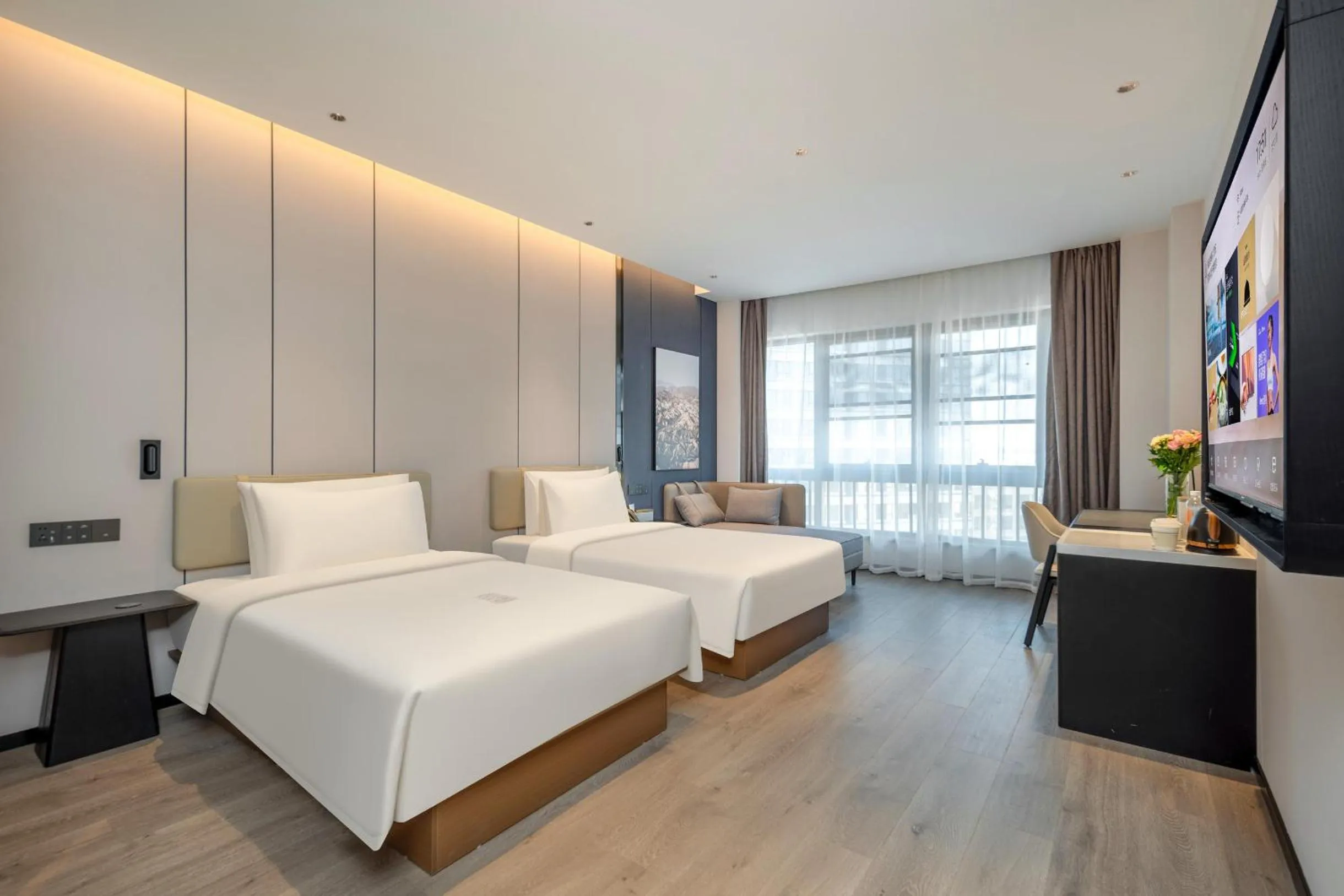 Bed in Atour Hotel Taizhou Linhai Toumen Port