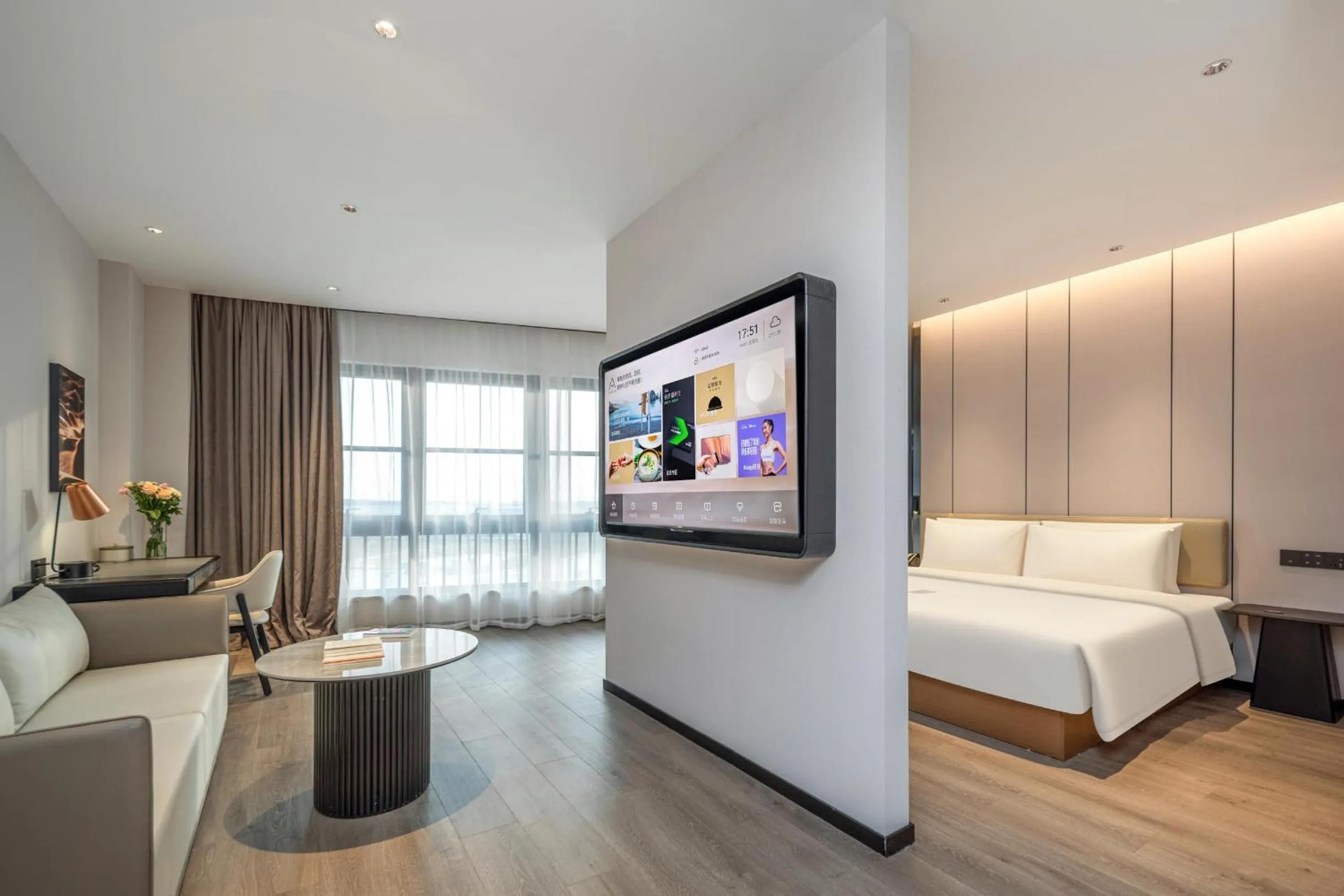 Bed in Atour Hotel Taizhou Linhai Toumen Port