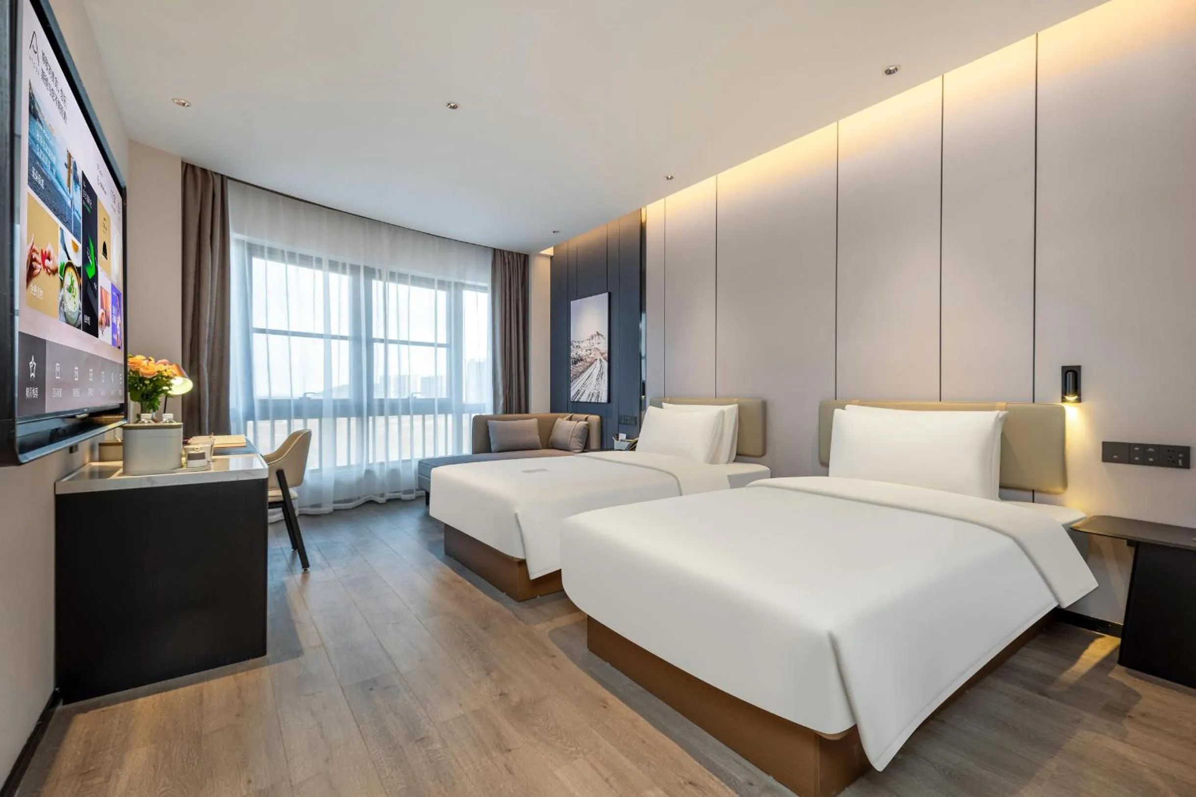 Bed in Atour Hotel Taizhou Linhai Toumen Port