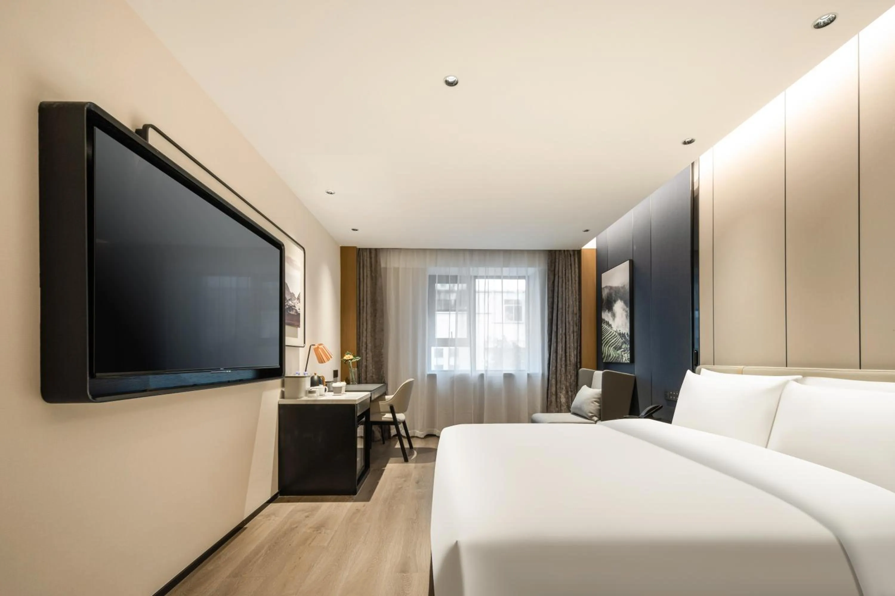 Bed in Atour Hotel Fuzhou Jinshan Aegean Sea