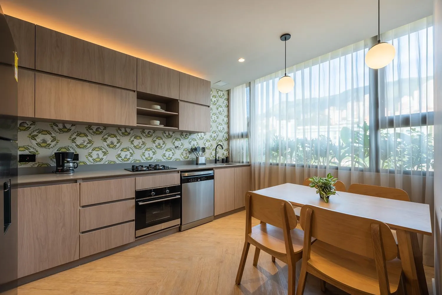 Kitchen or kitchenette in Nakúa Stay & Work Hotel
