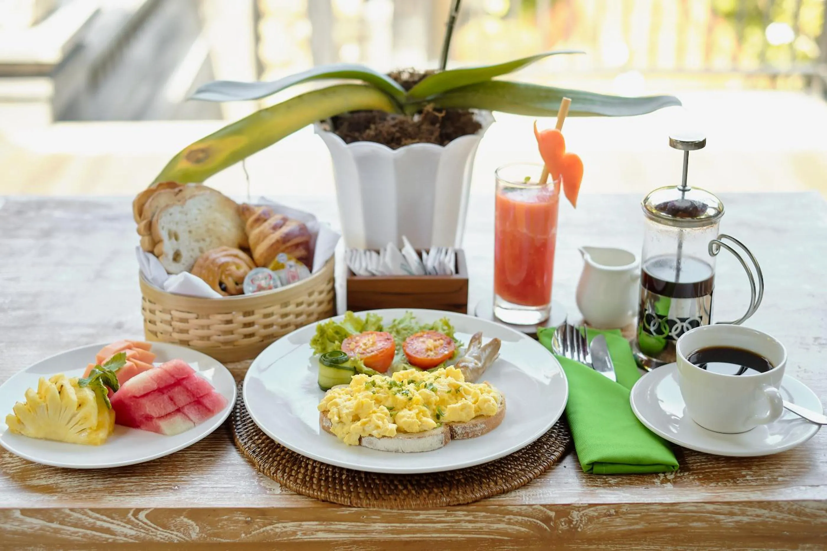 American breakfast in Tigata Ubud Cottage