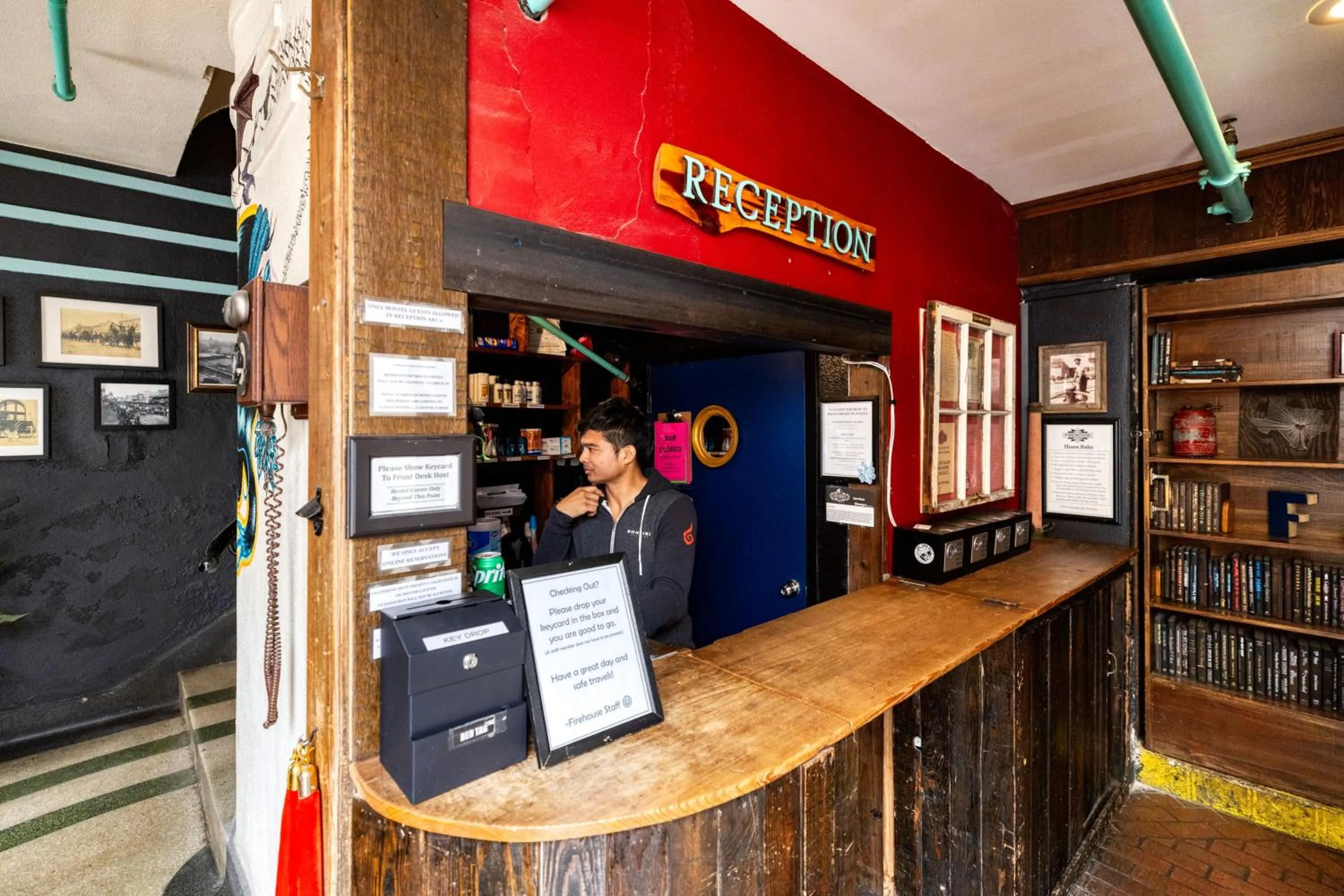 Lobby or reception in Firehouse Hostel