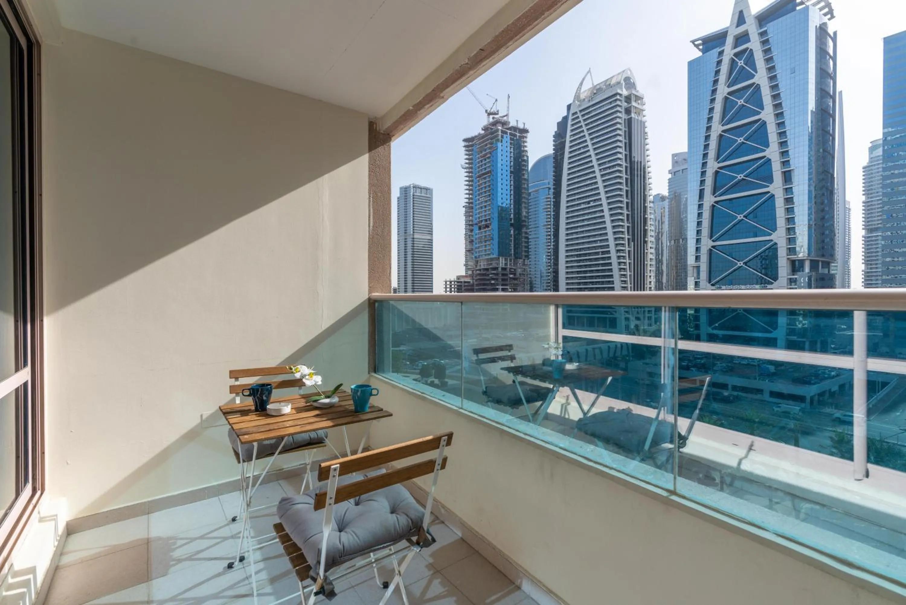Balcony/Terrace in White Sage - Gorgeous Apartment in JLT Near the Metro Station