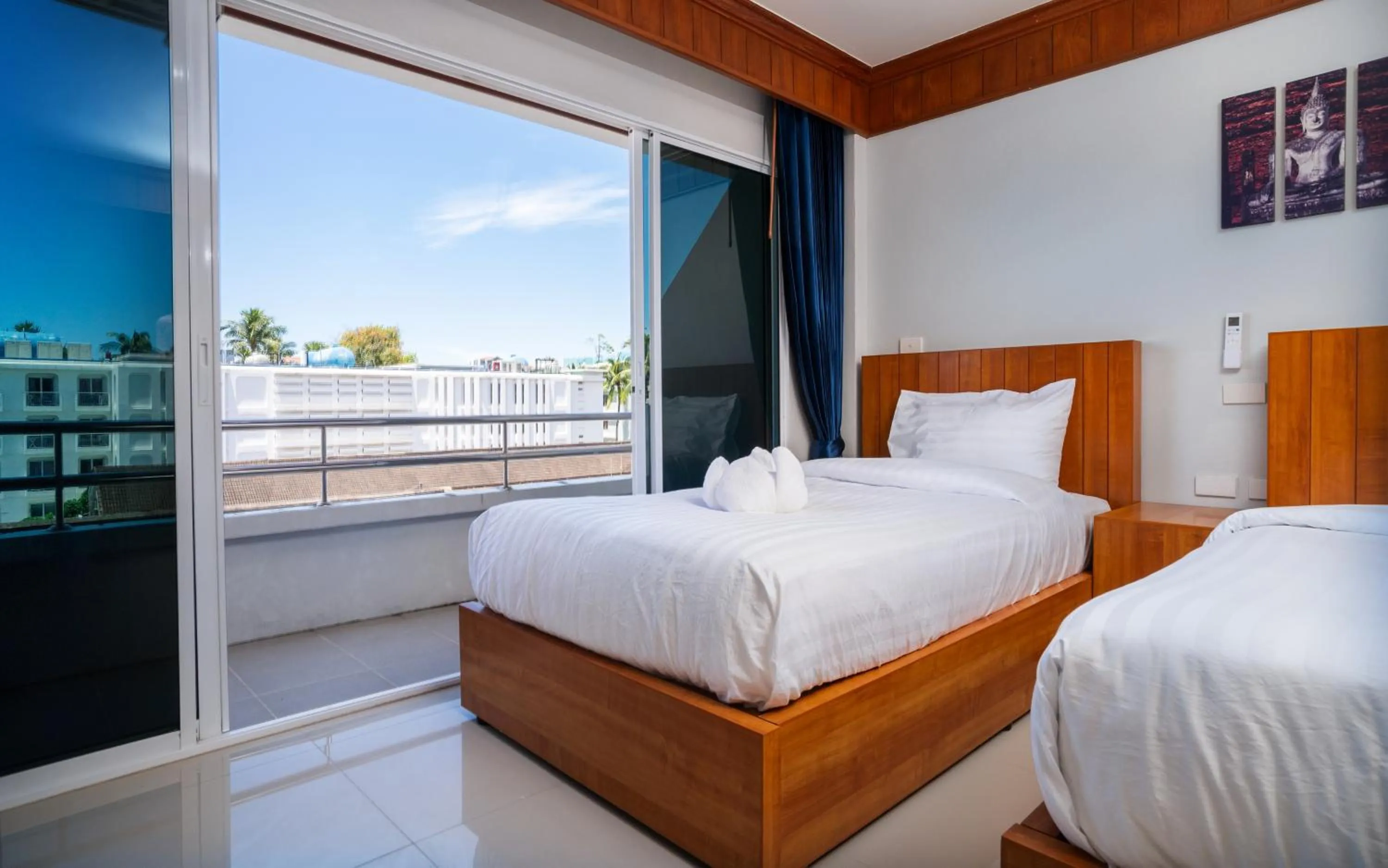 View (from property/room), Bed in GP House Phuket Patong Beach