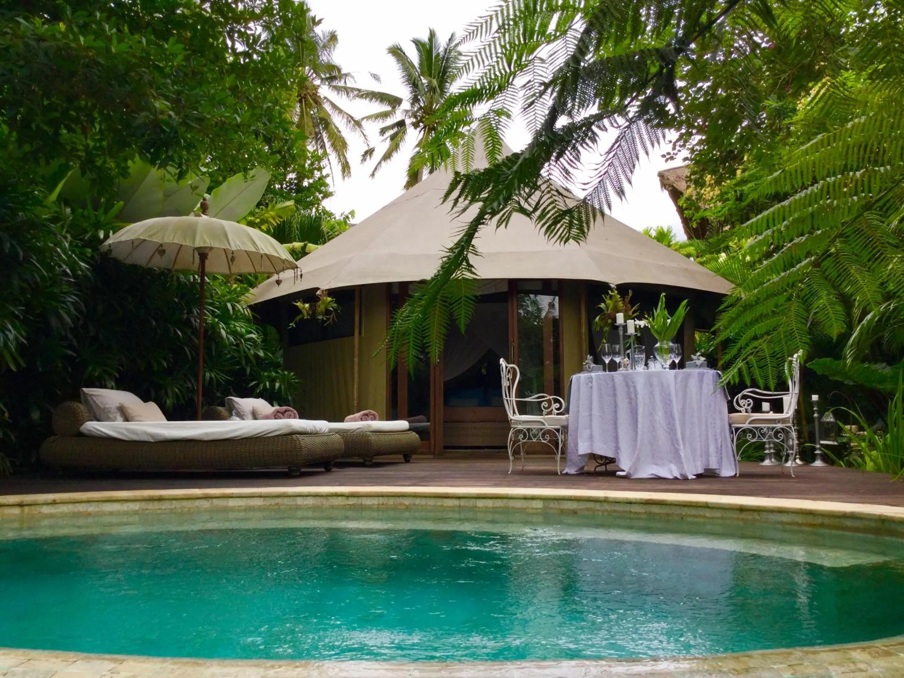 Pool view in Sandat Glamping Tents