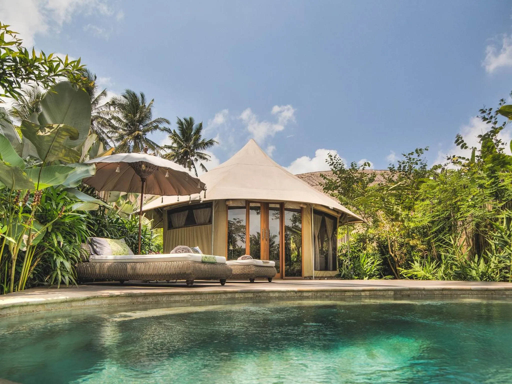 Pool view in Sandat Glamping Tents