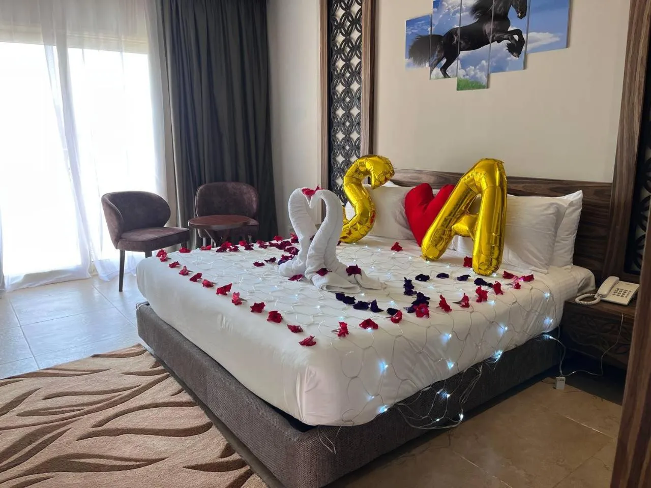 Bed in Jasmine Palace Resort