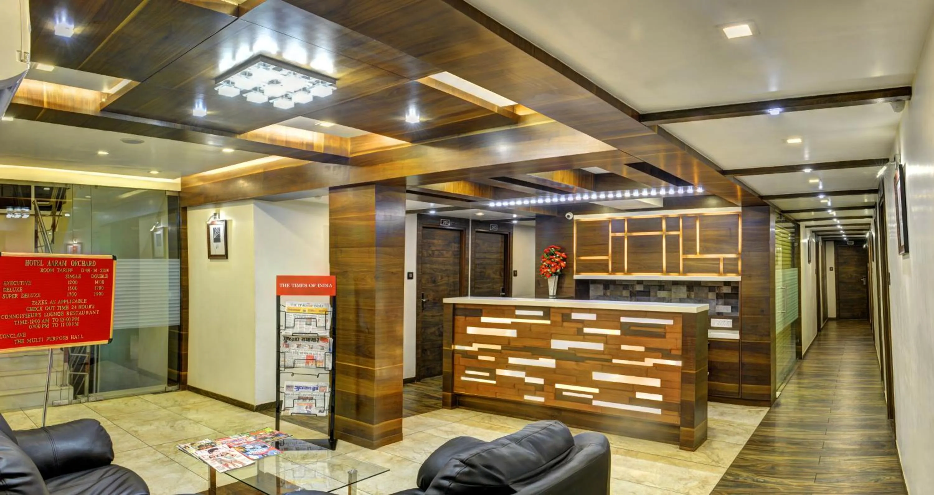 Lobby or reception in Hotel Aaram Orchard