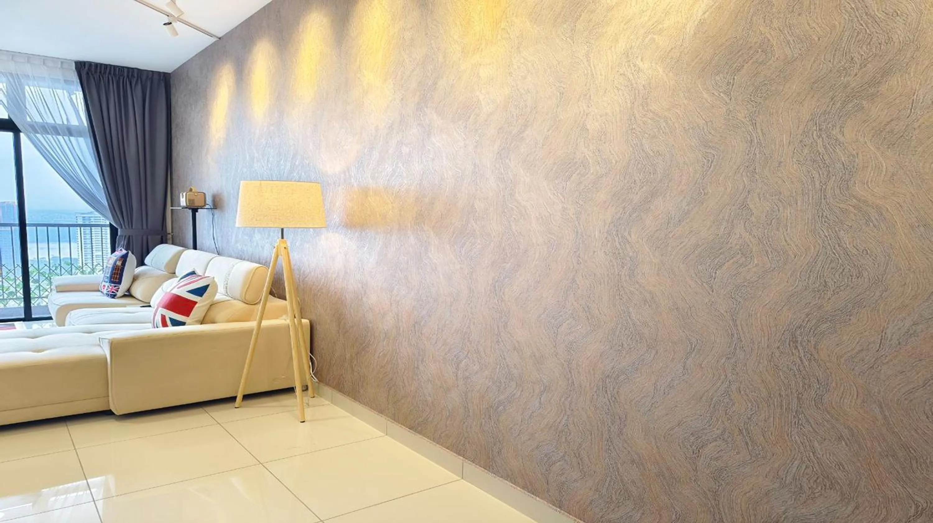 Seating area, Bed in Twin Tower Johor Bahru by Glex