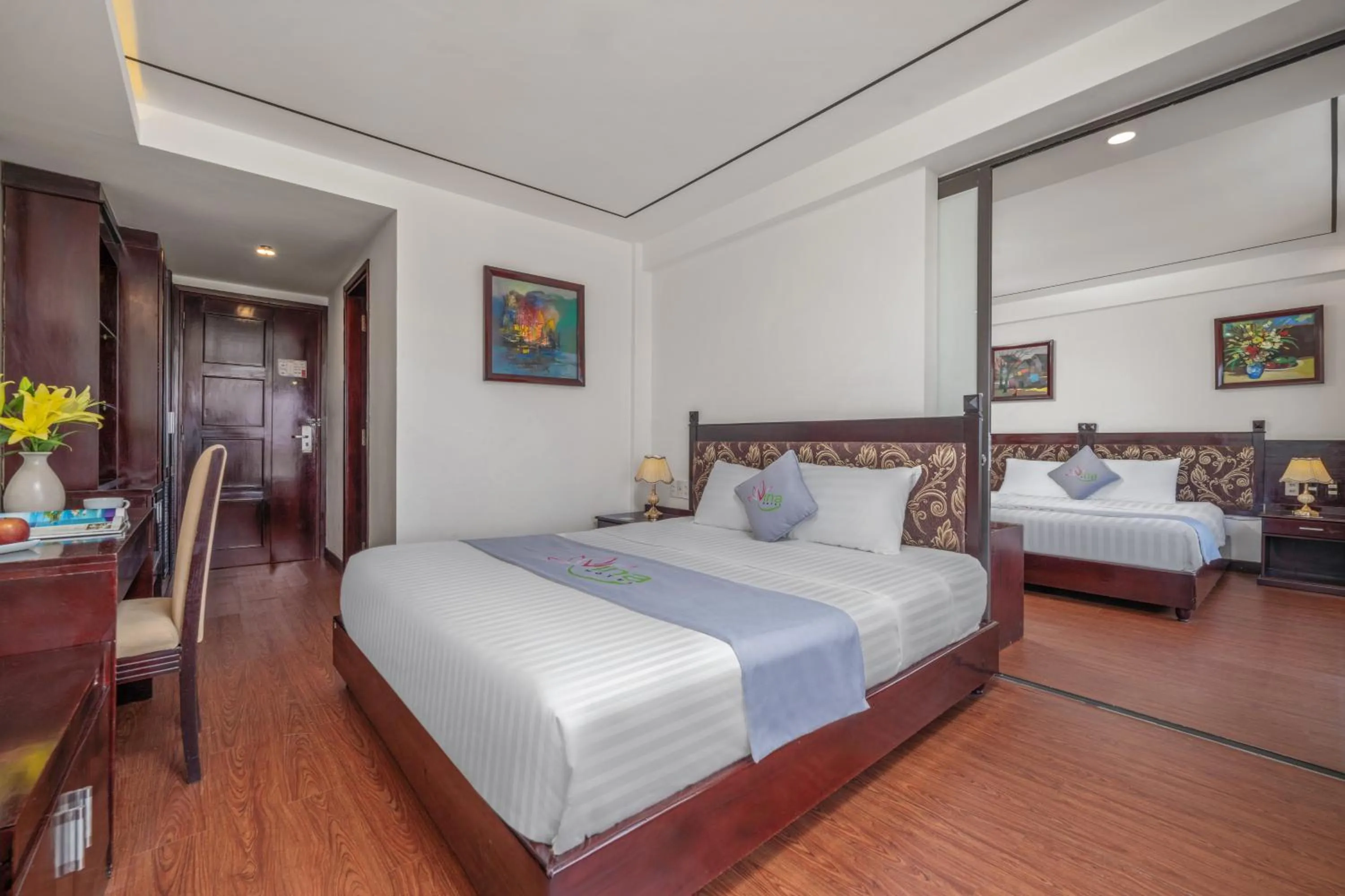 Bed in Vina Spa Hotel