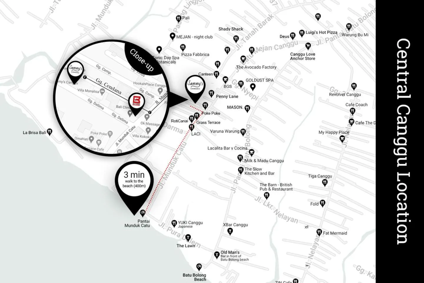 Location in Sammy's Canggu