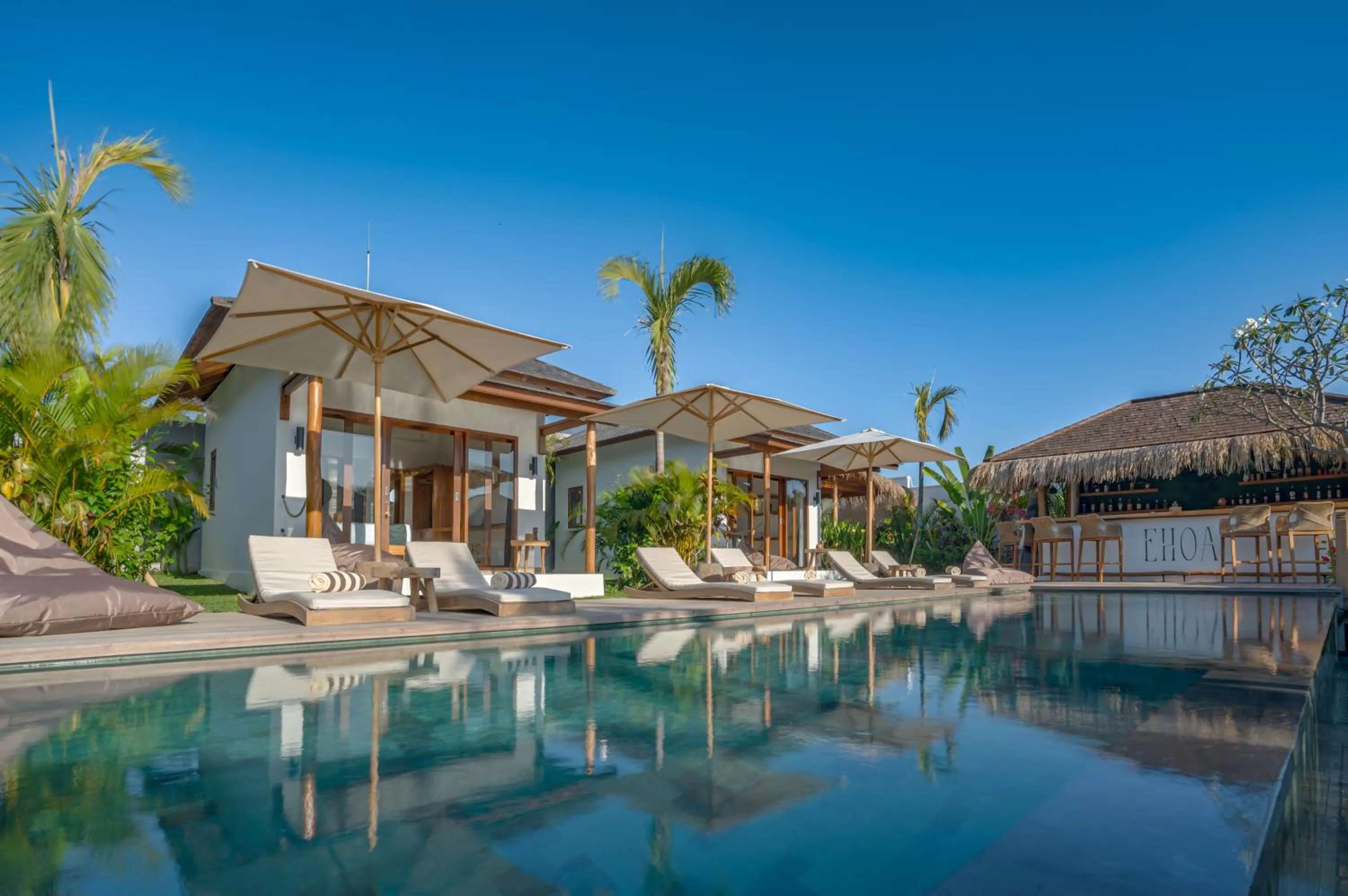 Pool view in EHOA NYANYI BEACH Boutique Hotel - In front of entrance to NUANU
